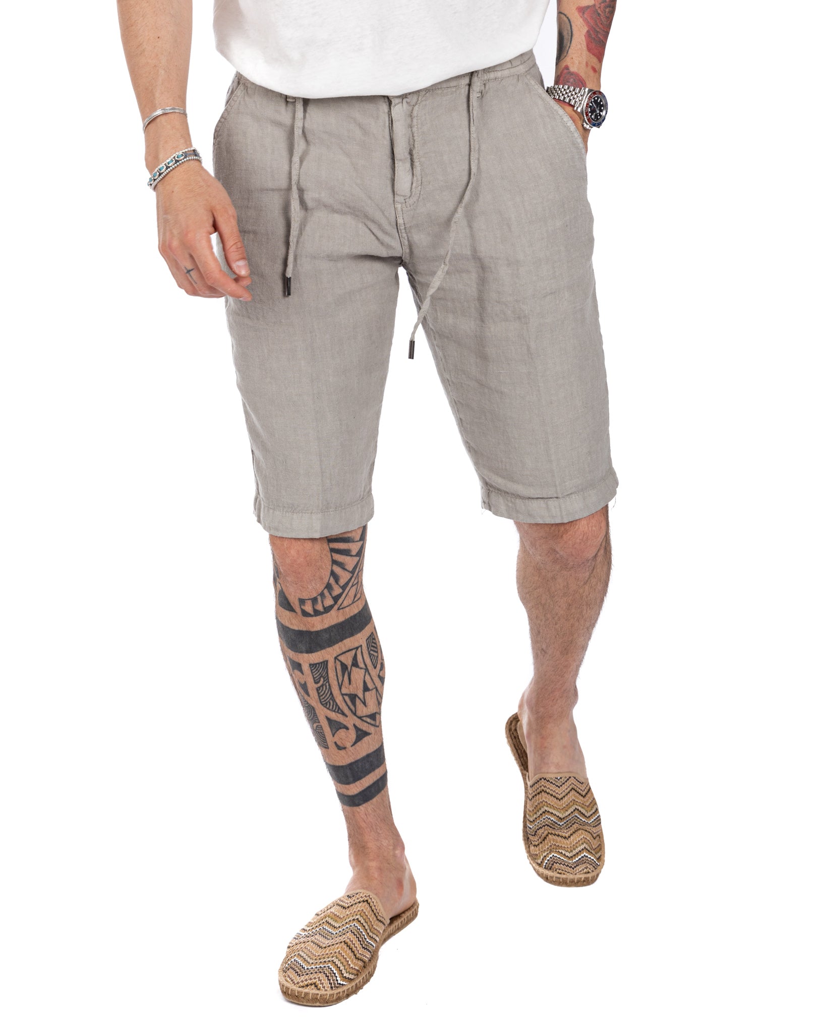 Saint Martin - Bermuda shorts in pure linen