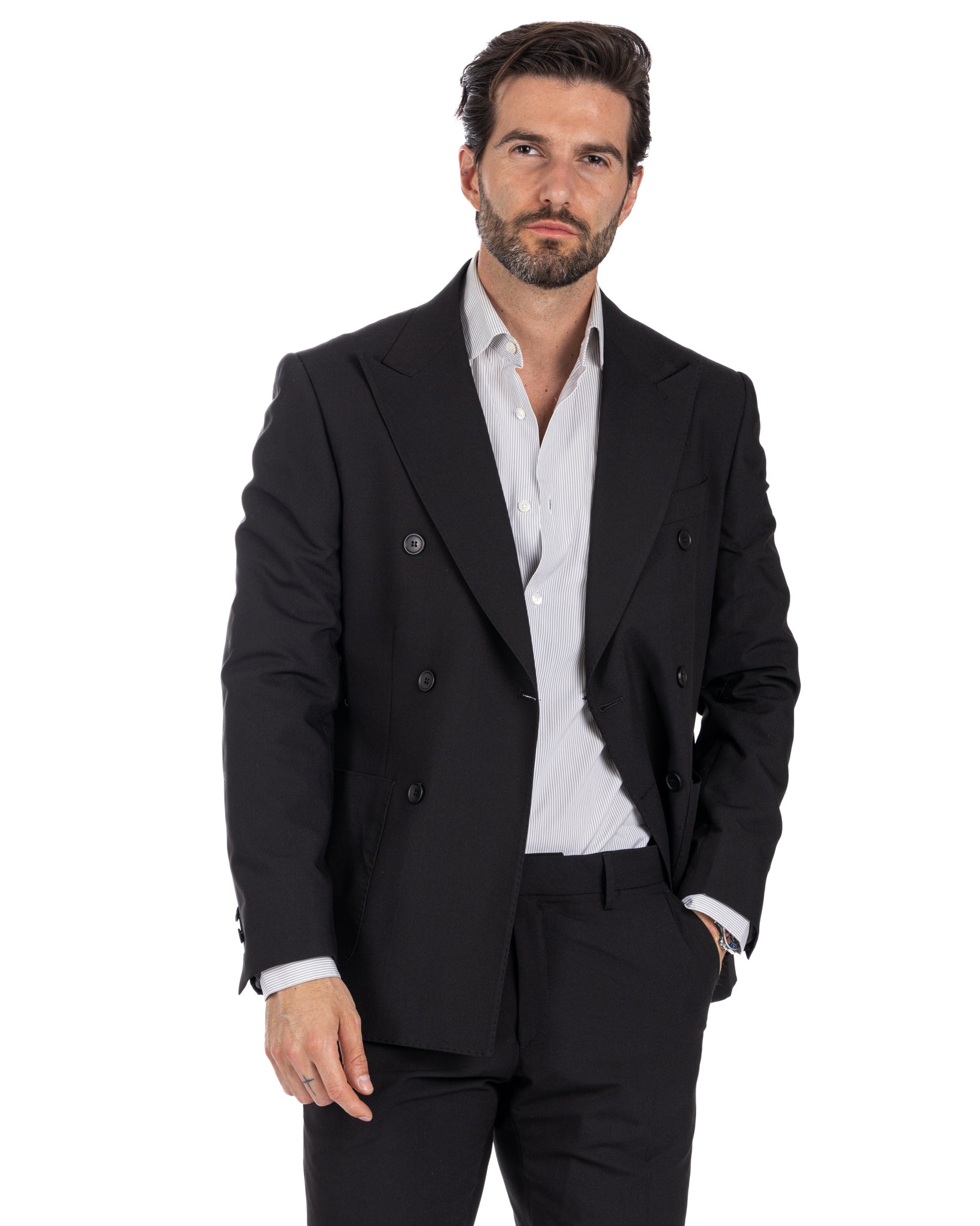 Monaco - costume croisé noir