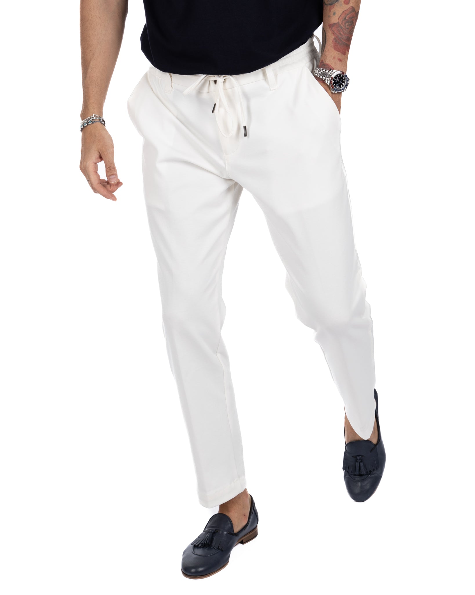 Shelby - pantalaccio in cotone panna