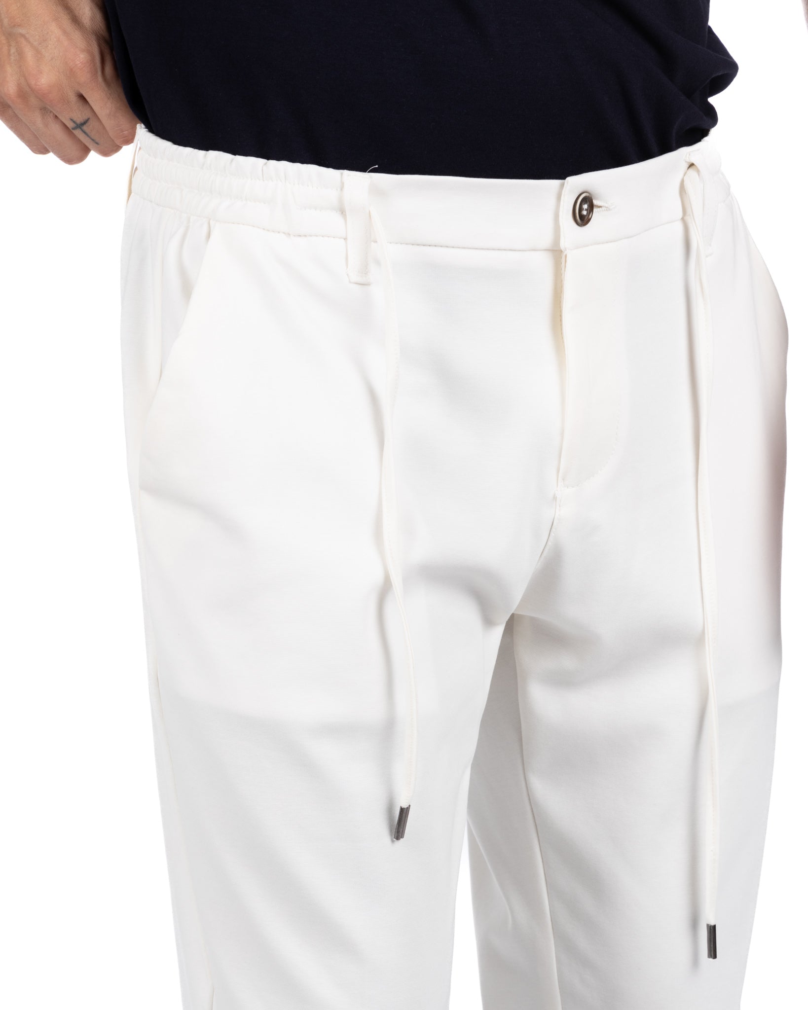 Shelby - pantalaccio in cotone panna