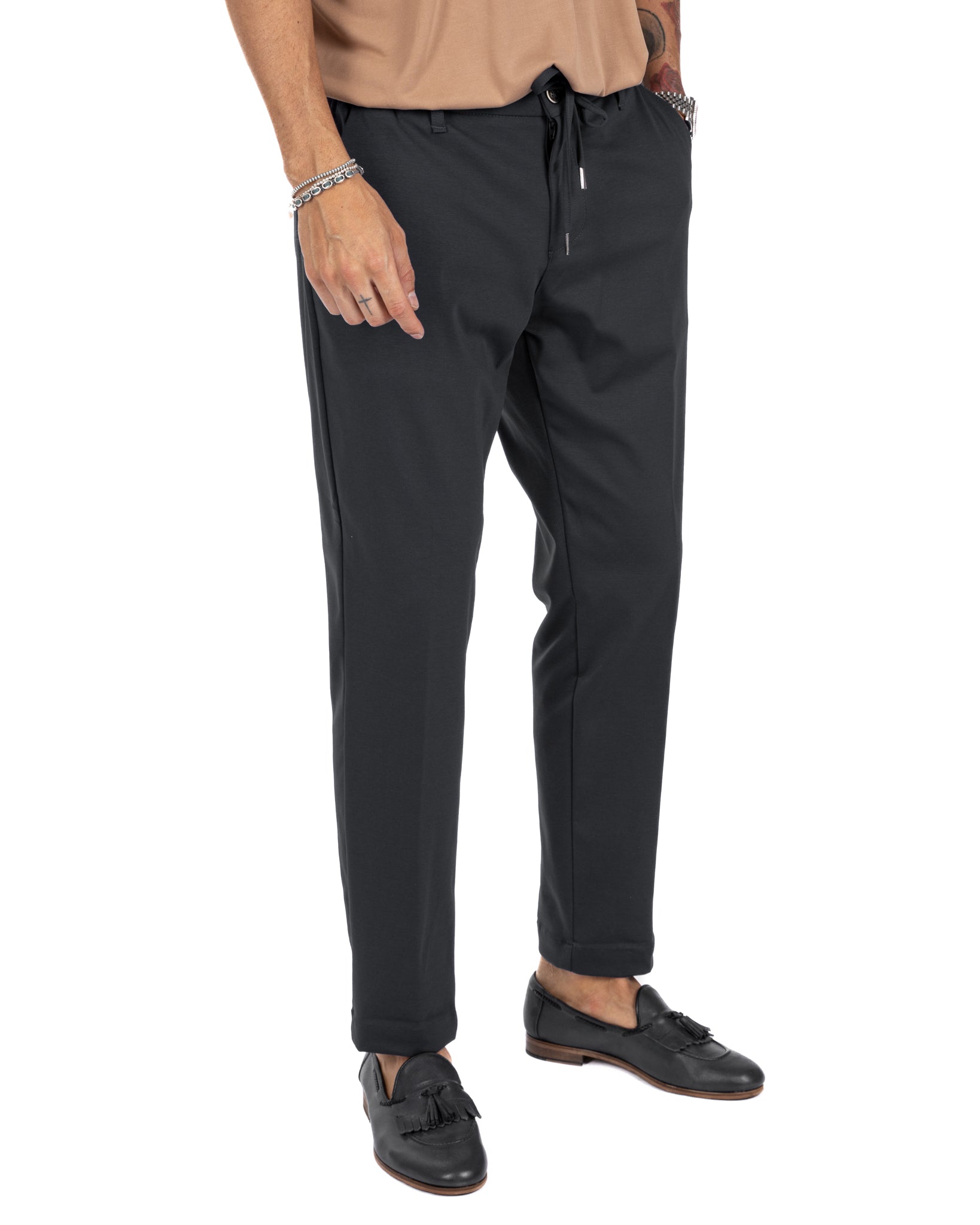 Shelby - black cotton trousers