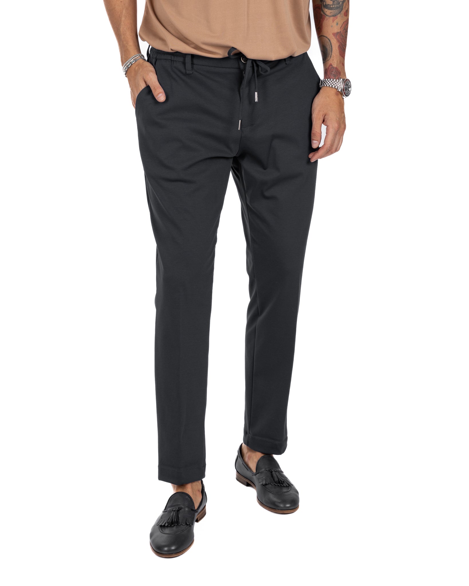 Shelby - black cotton trousers