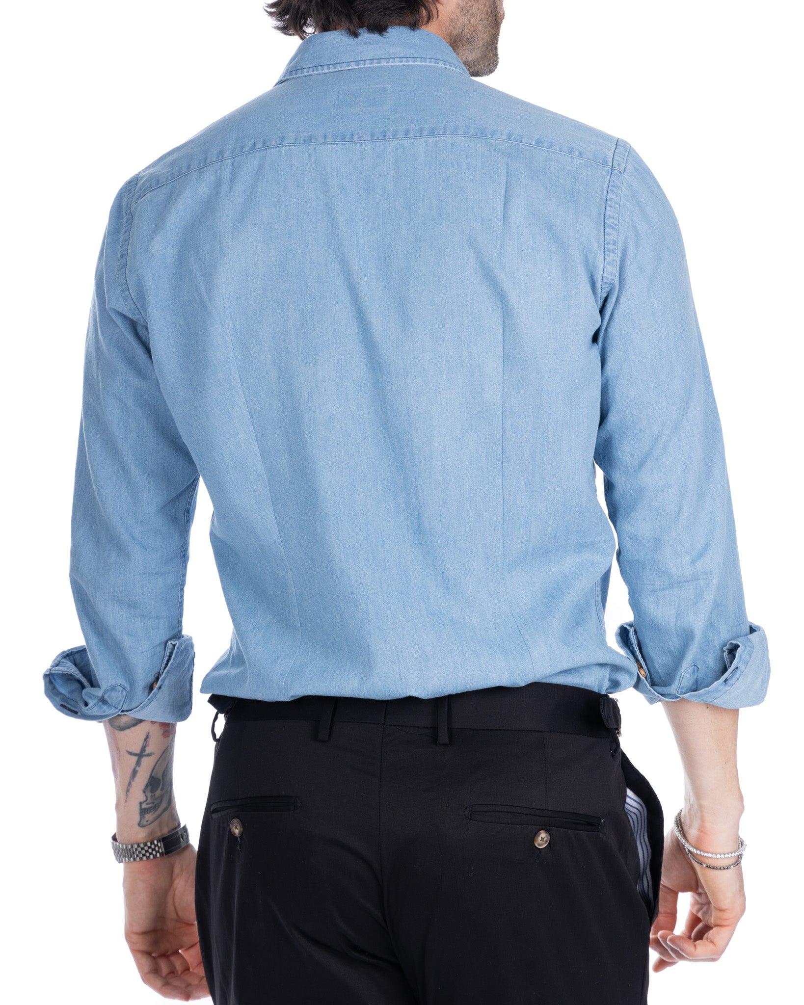 Mark - chemise en jean légèrement délavé