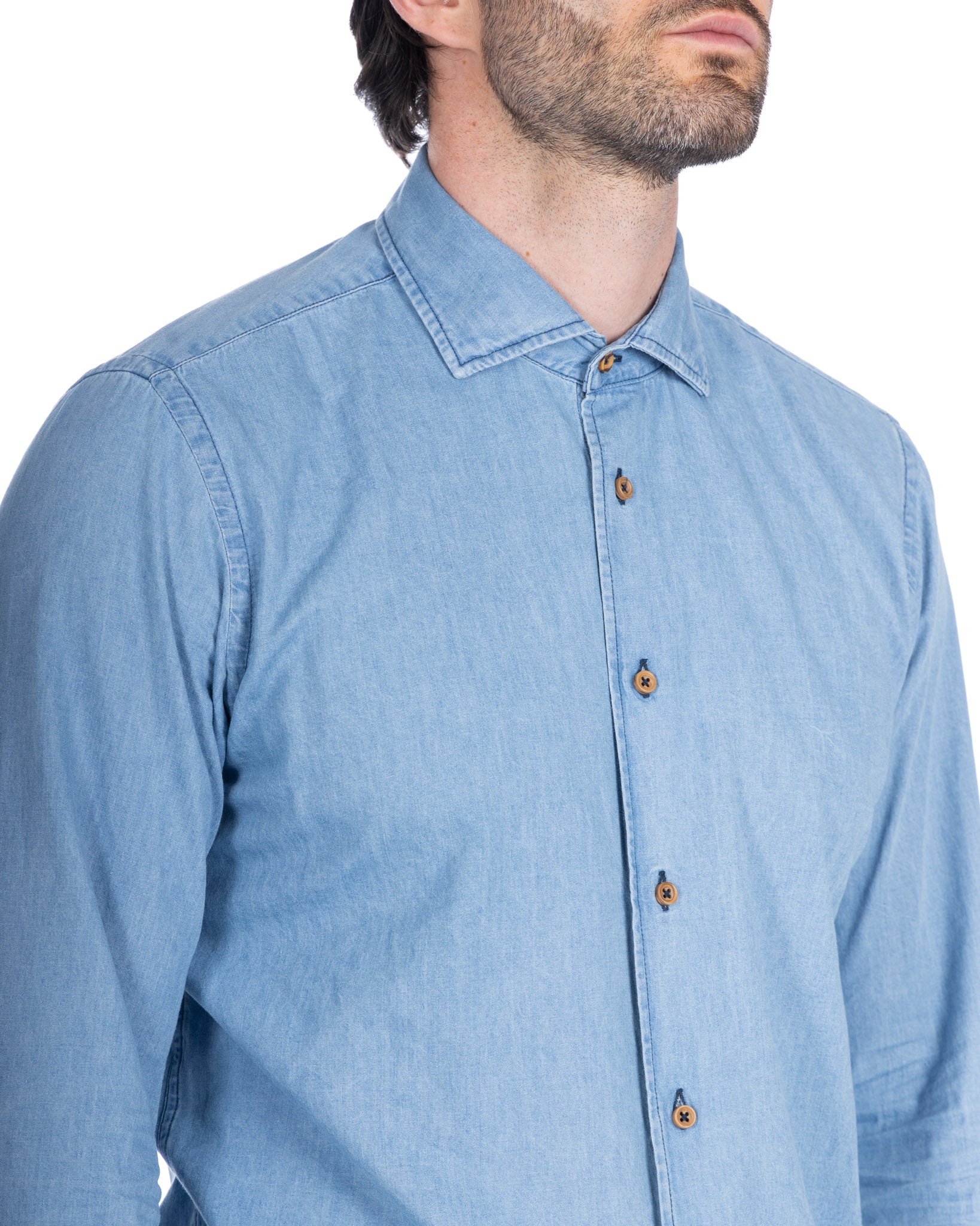 Mark - chemise en jean légèrement délavé