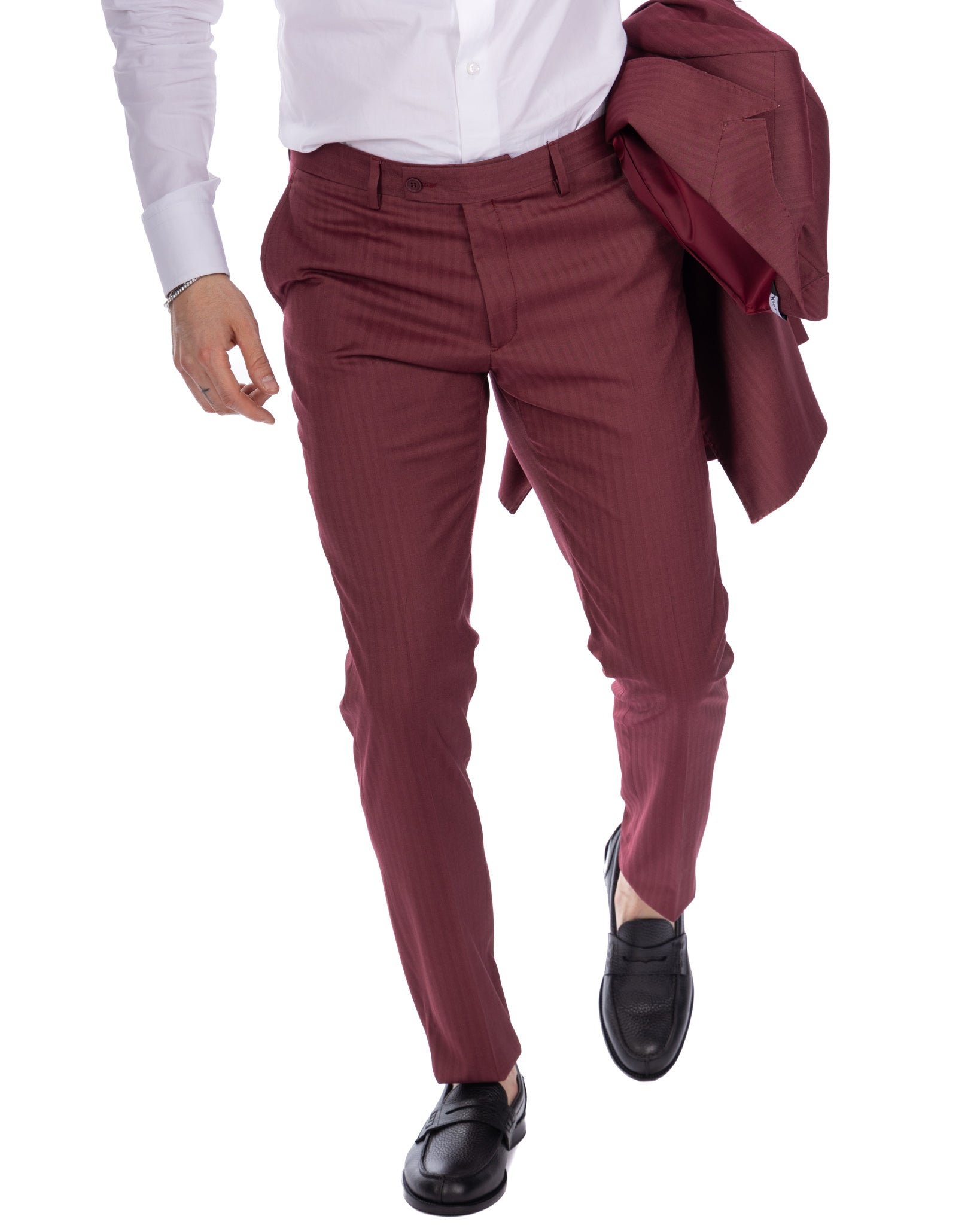 Marseille - burgundy solaro double-breasted suit