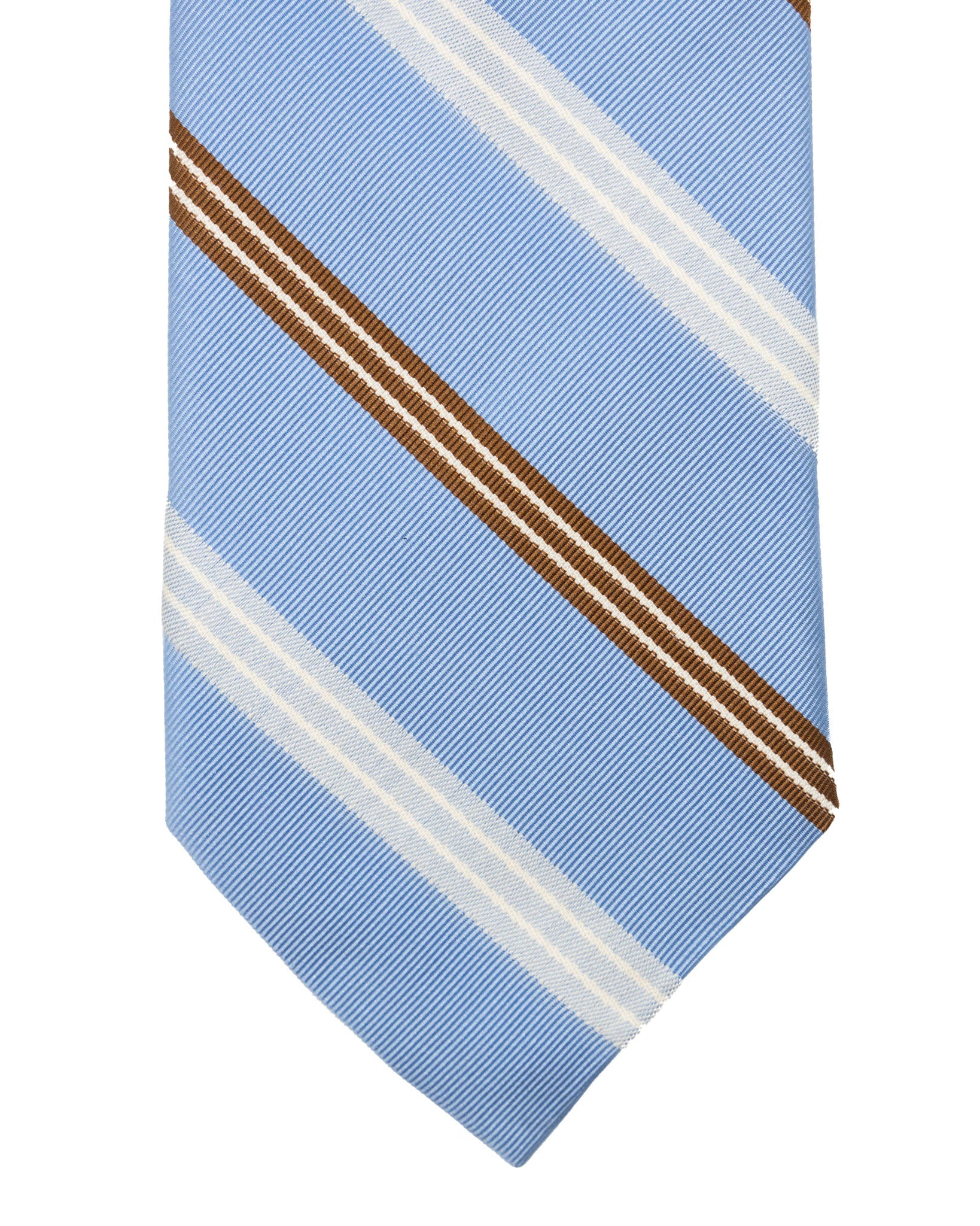 Cravatta - in seta azzurra con righe