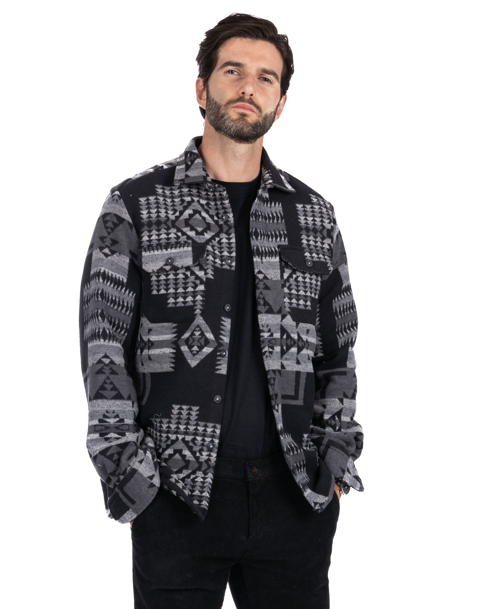 Mayor - black ethnic patterned jacket