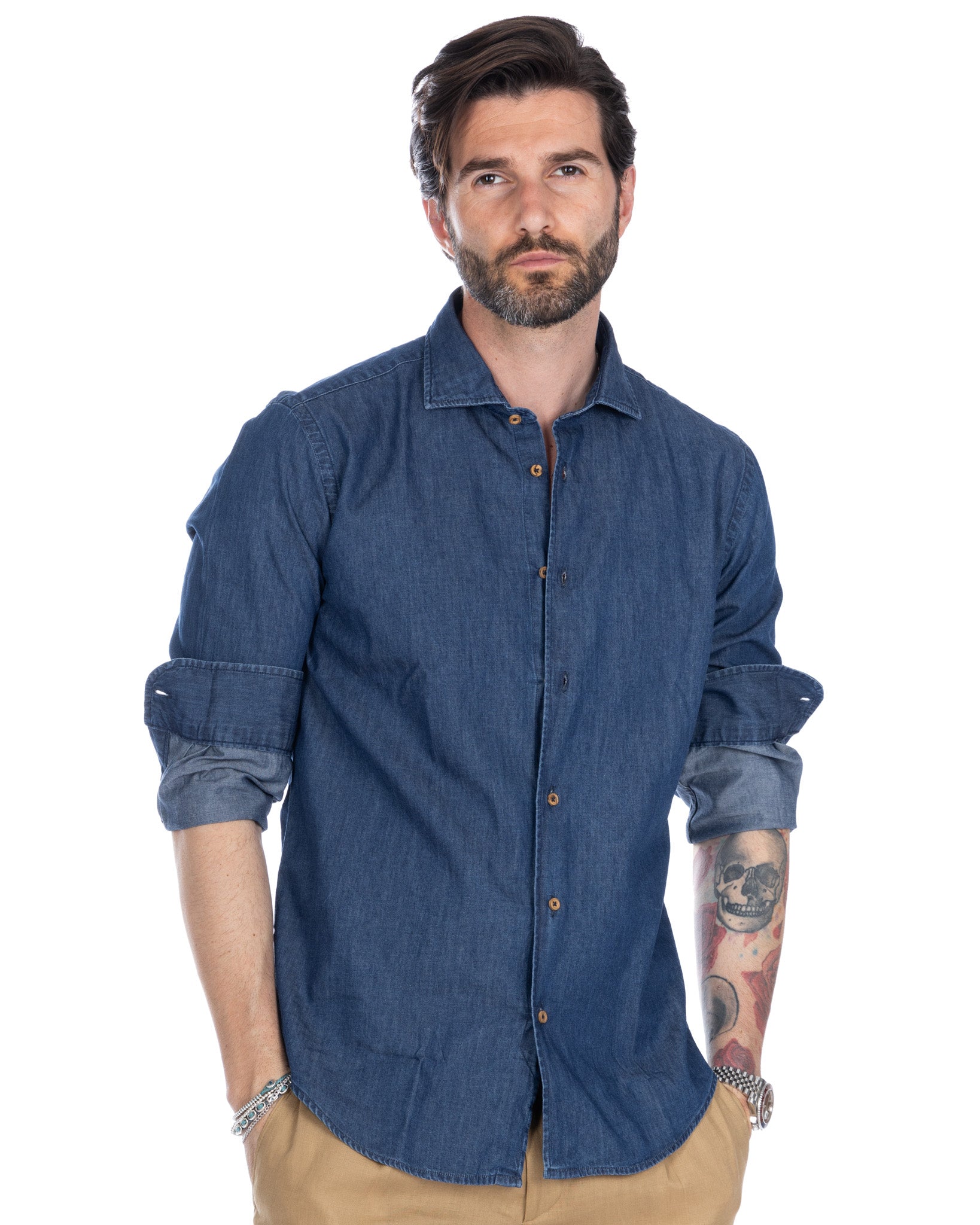 Mark - chemise en jean zéro lavage