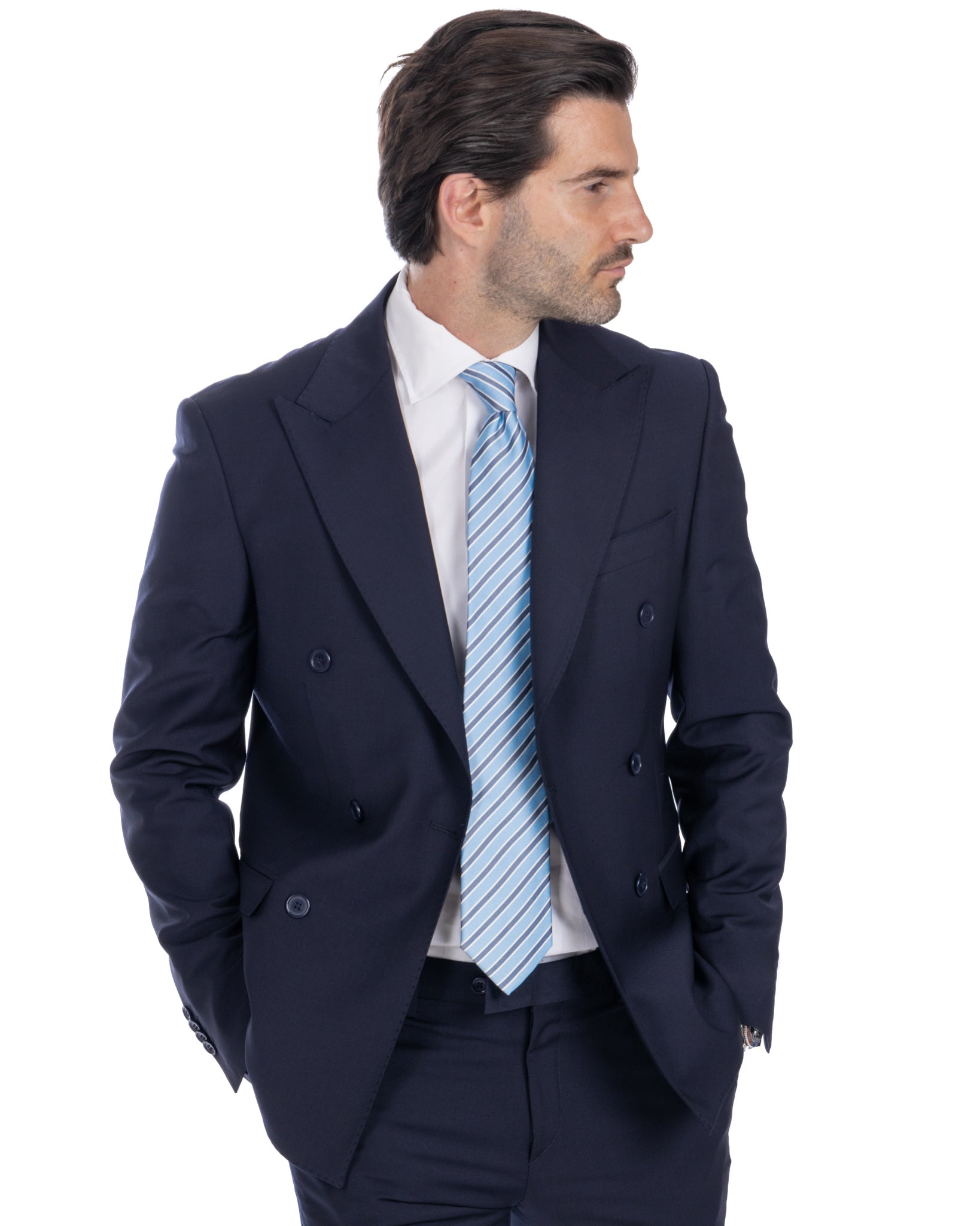 Brooklyn - blue double-breasted wool jacket
