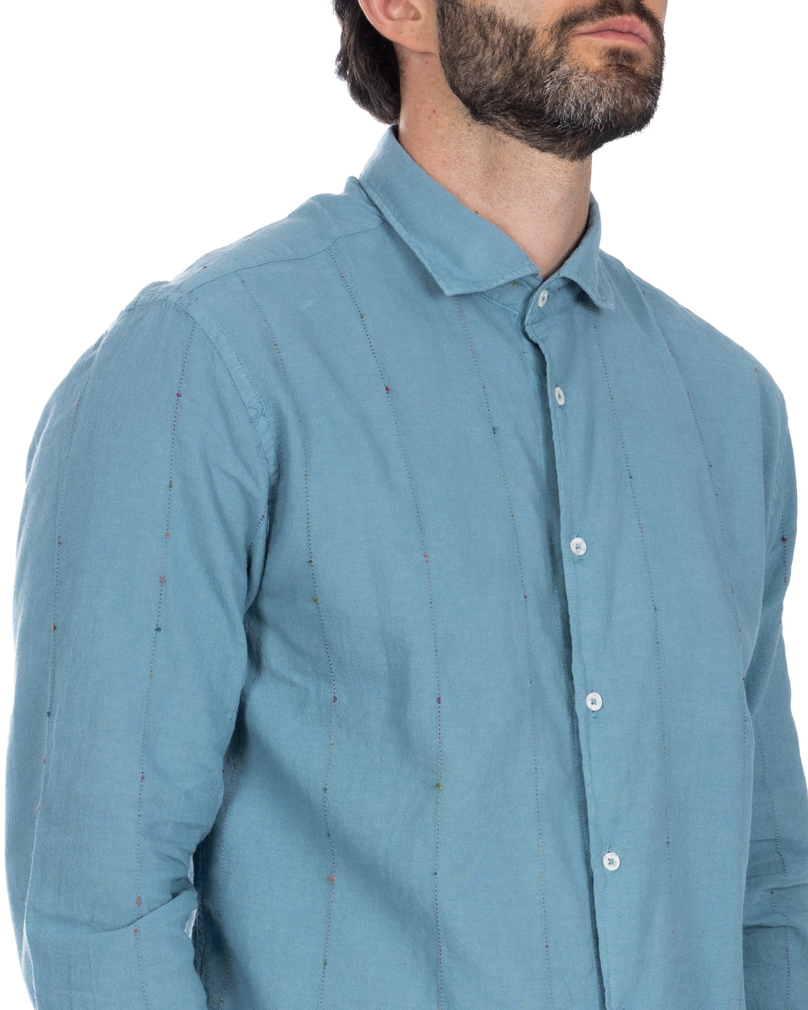 Rainbow - teal shirt with embroidery