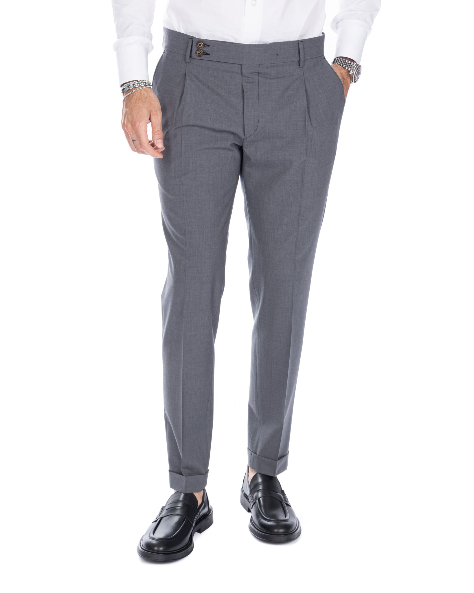 Queens - gray wool trousers
