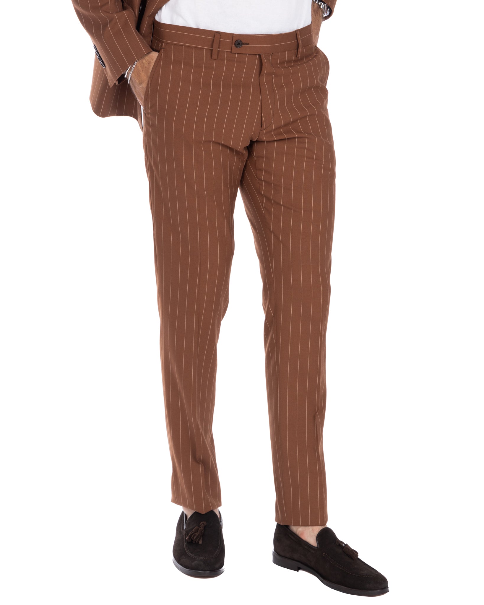 Vienna - brown striped double-breasted suit