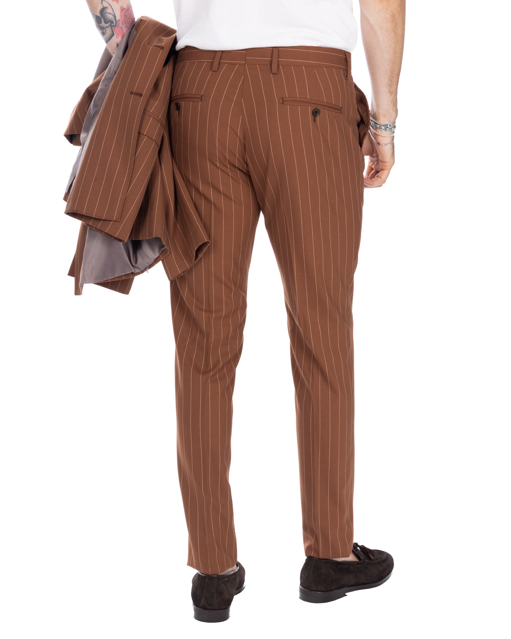 Vienna - brown striped double-breasted suit