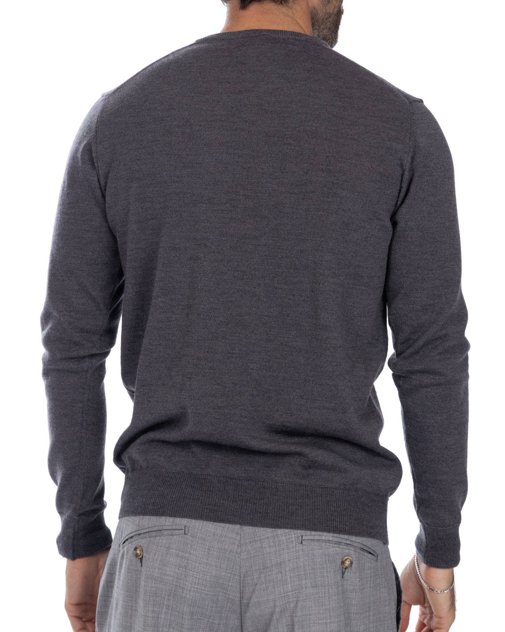 Pull ras du cou Furore en laine mérinos gris Tollegno