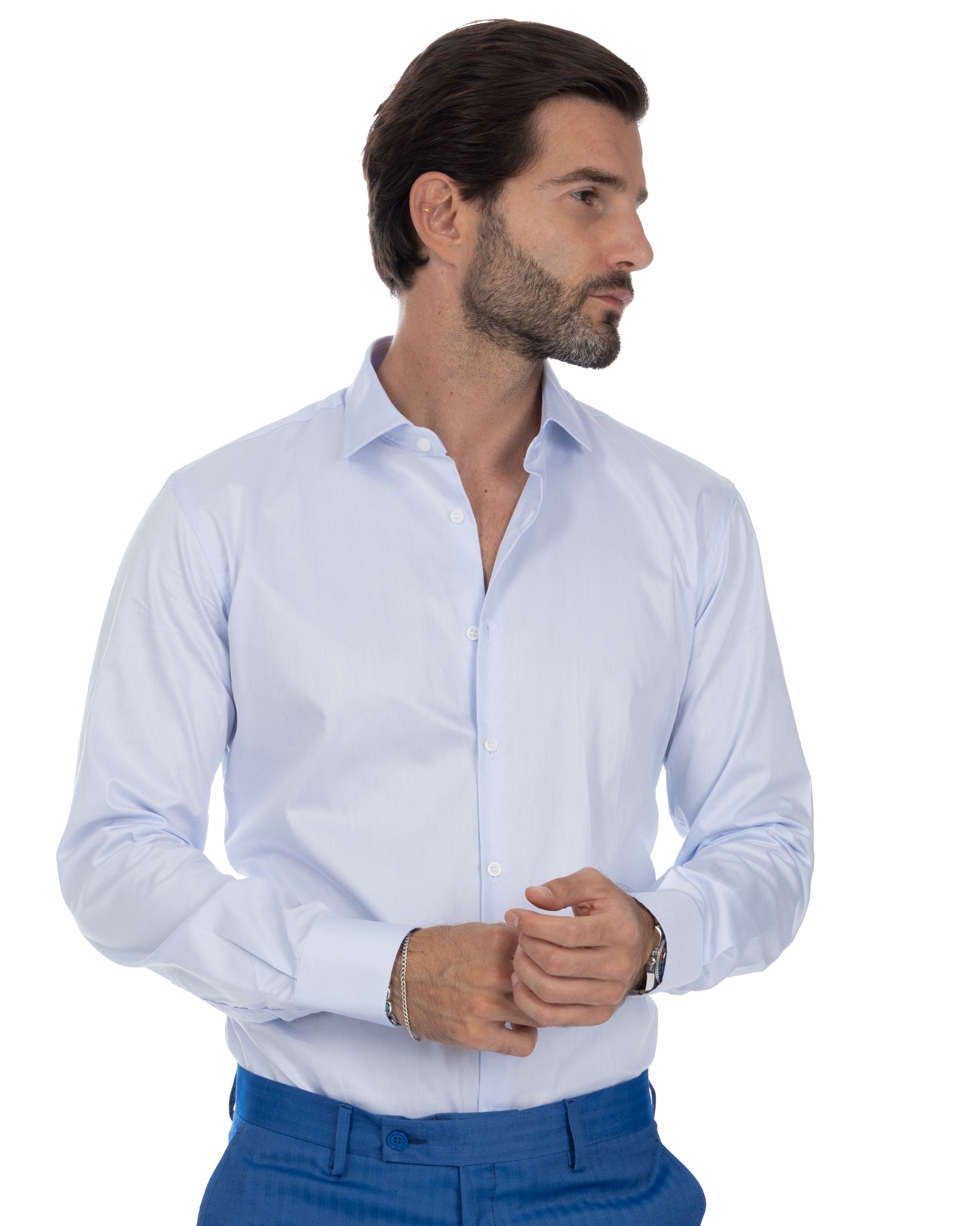 Désert - chemise en sergé bleu clair