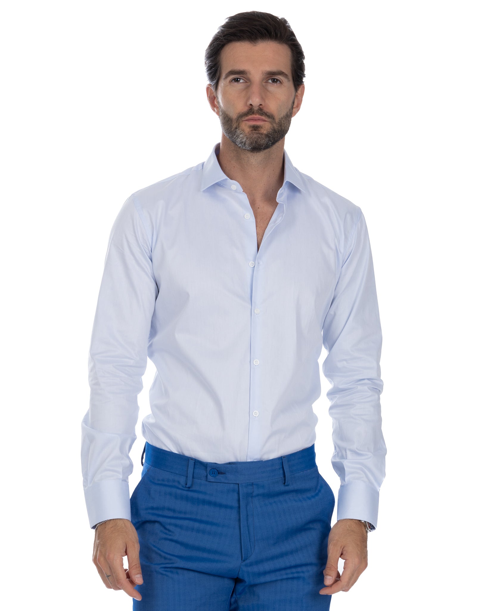 Désert - chemise en sergé bleu clair