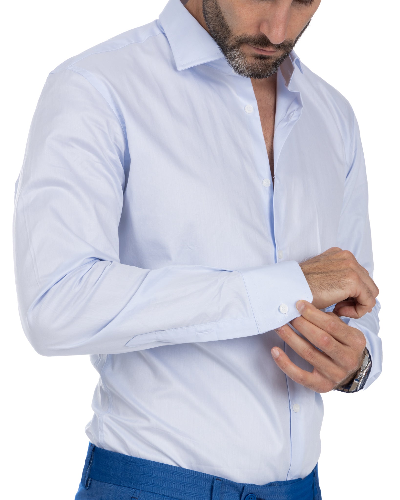 Désert - chemise en sergé bleu clair