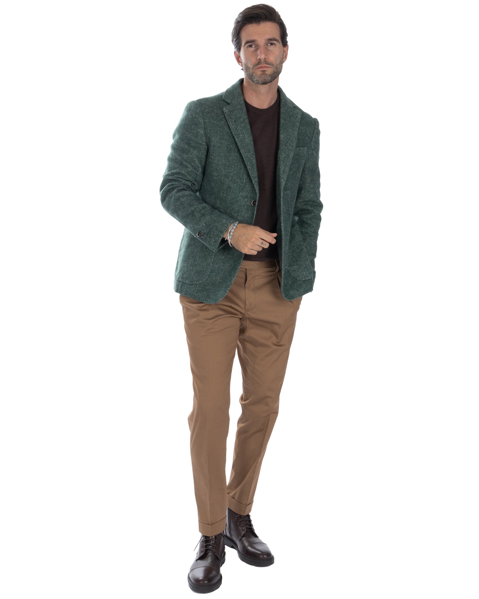 Veste verte à simple boutonnage Remi