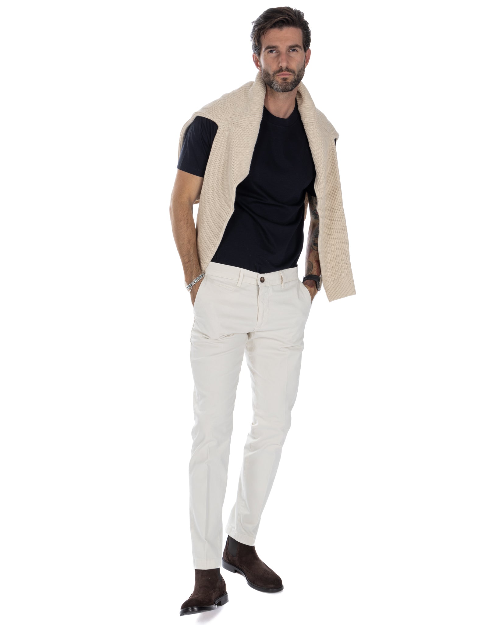 Paul - Basic cream trousers