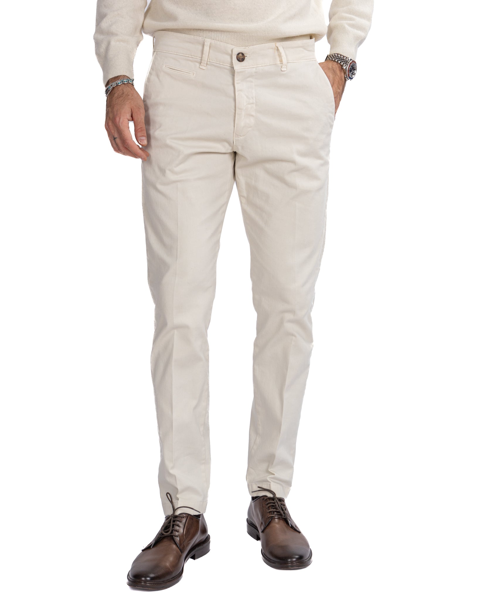 Paul - Basic cream trousers
