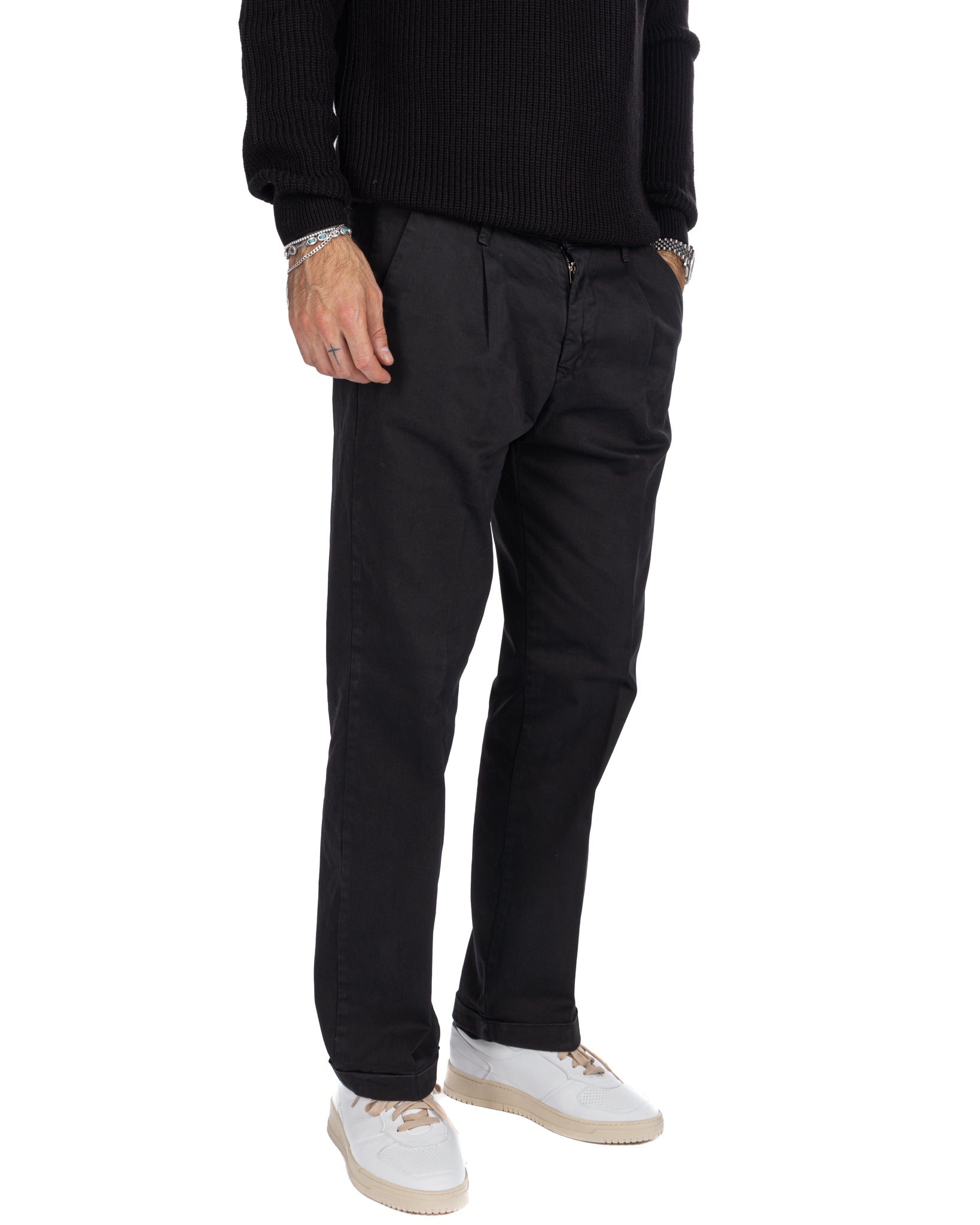 Pantalone Sean in cotone nero