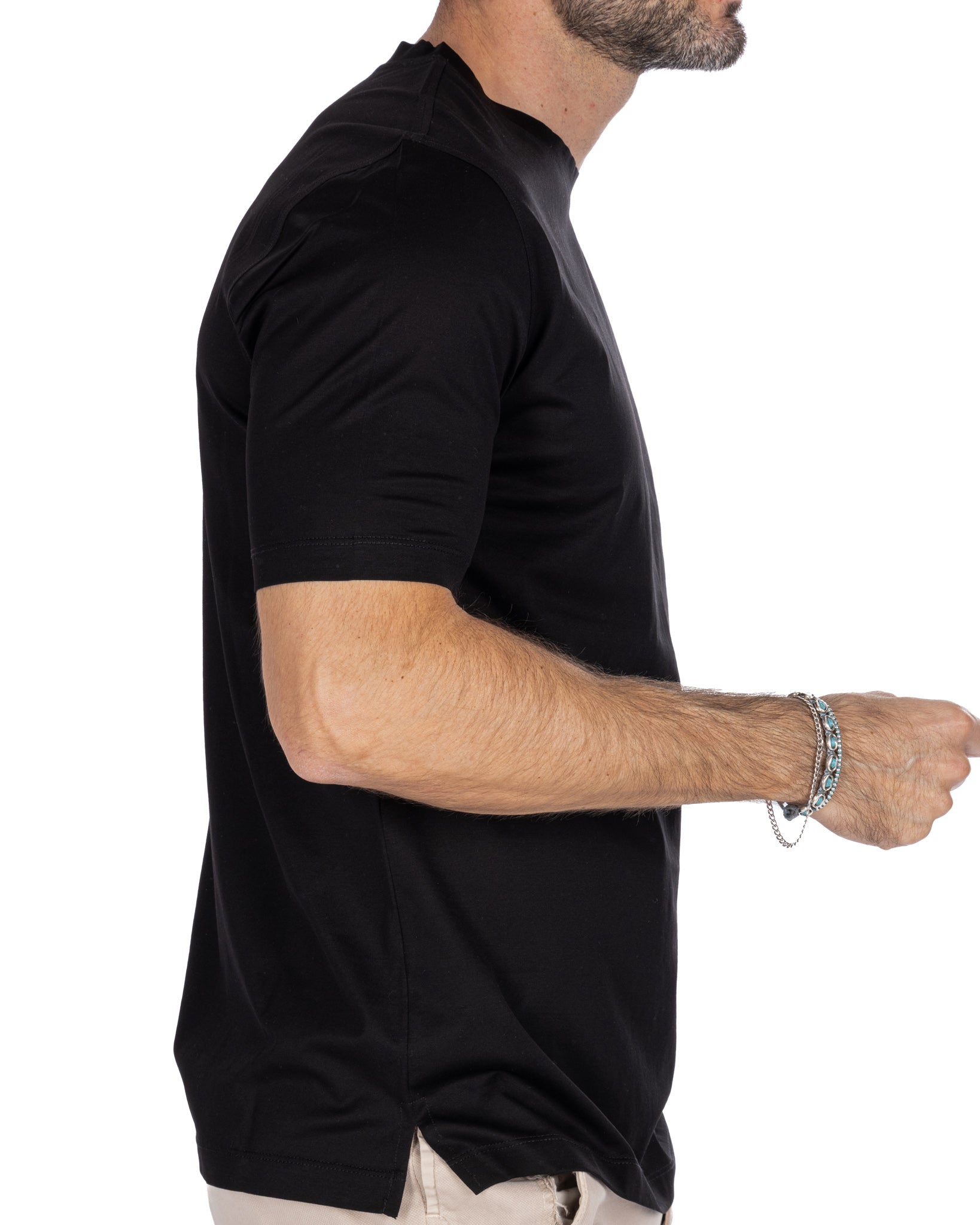 Stirling - t-shirt nera di cotone