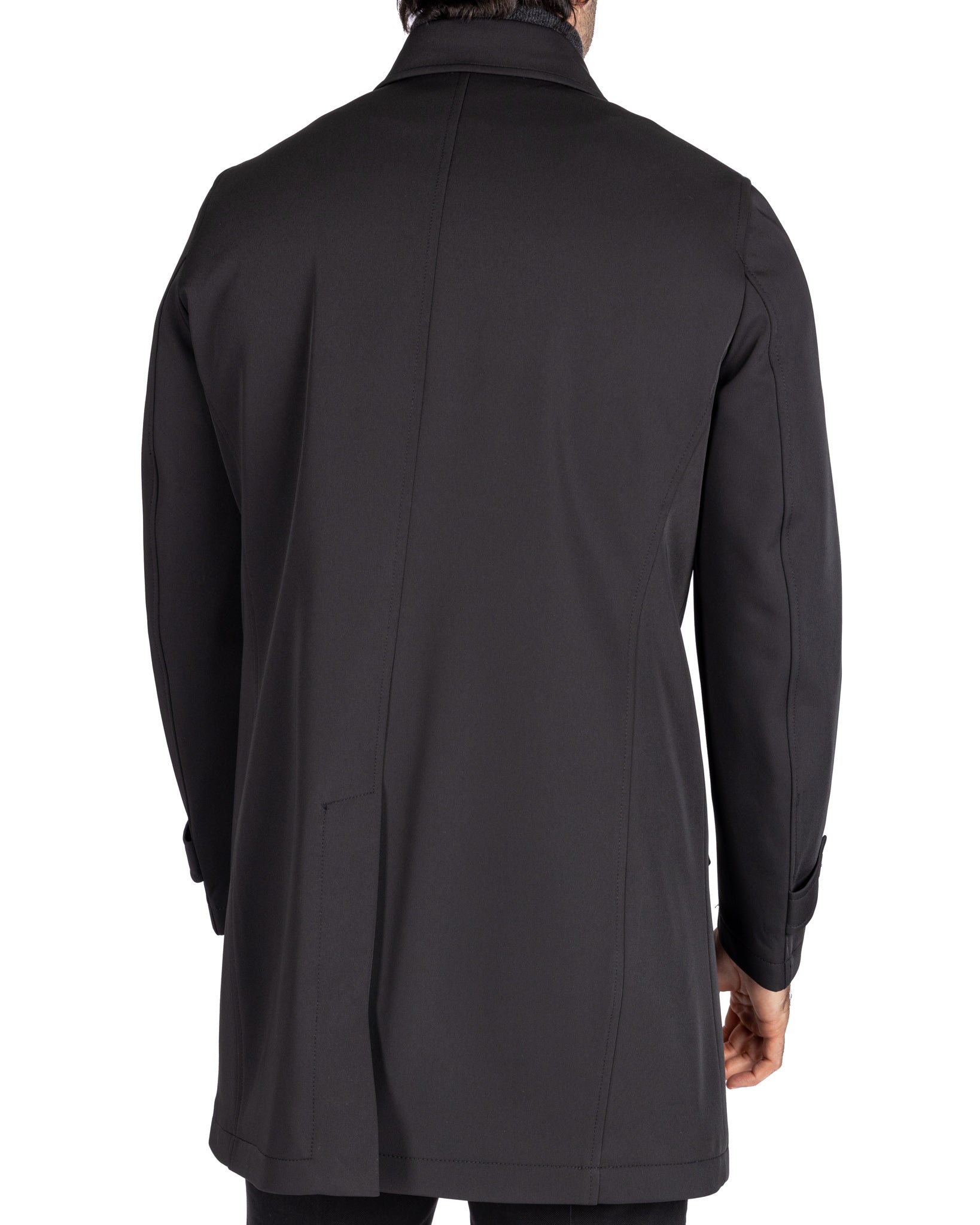 Tyler - black technical trench coat