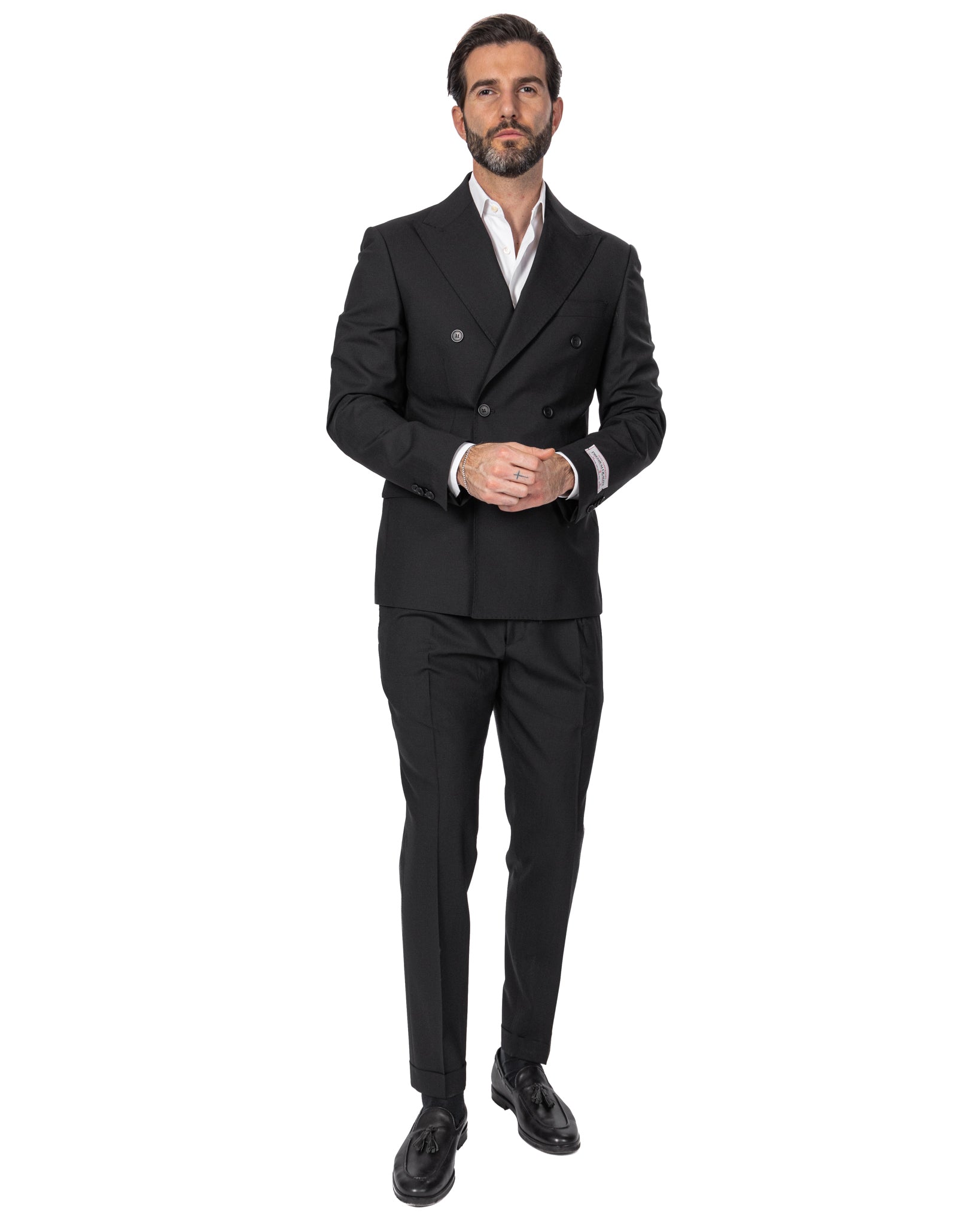 Manhattan - pantalon taille haute en laine noir