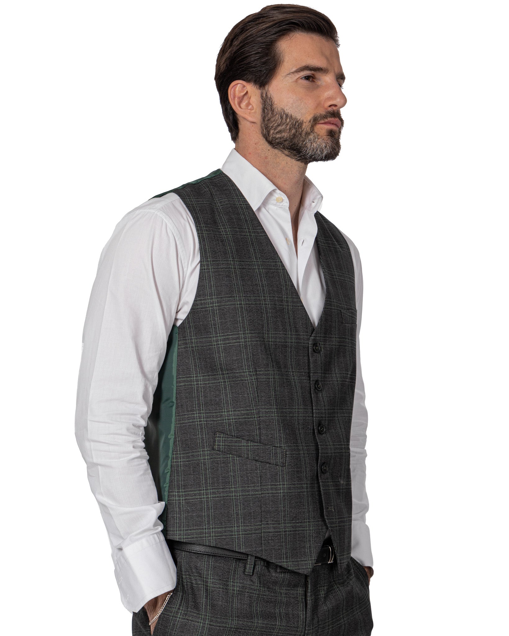 Senales - gilet droit carré vert