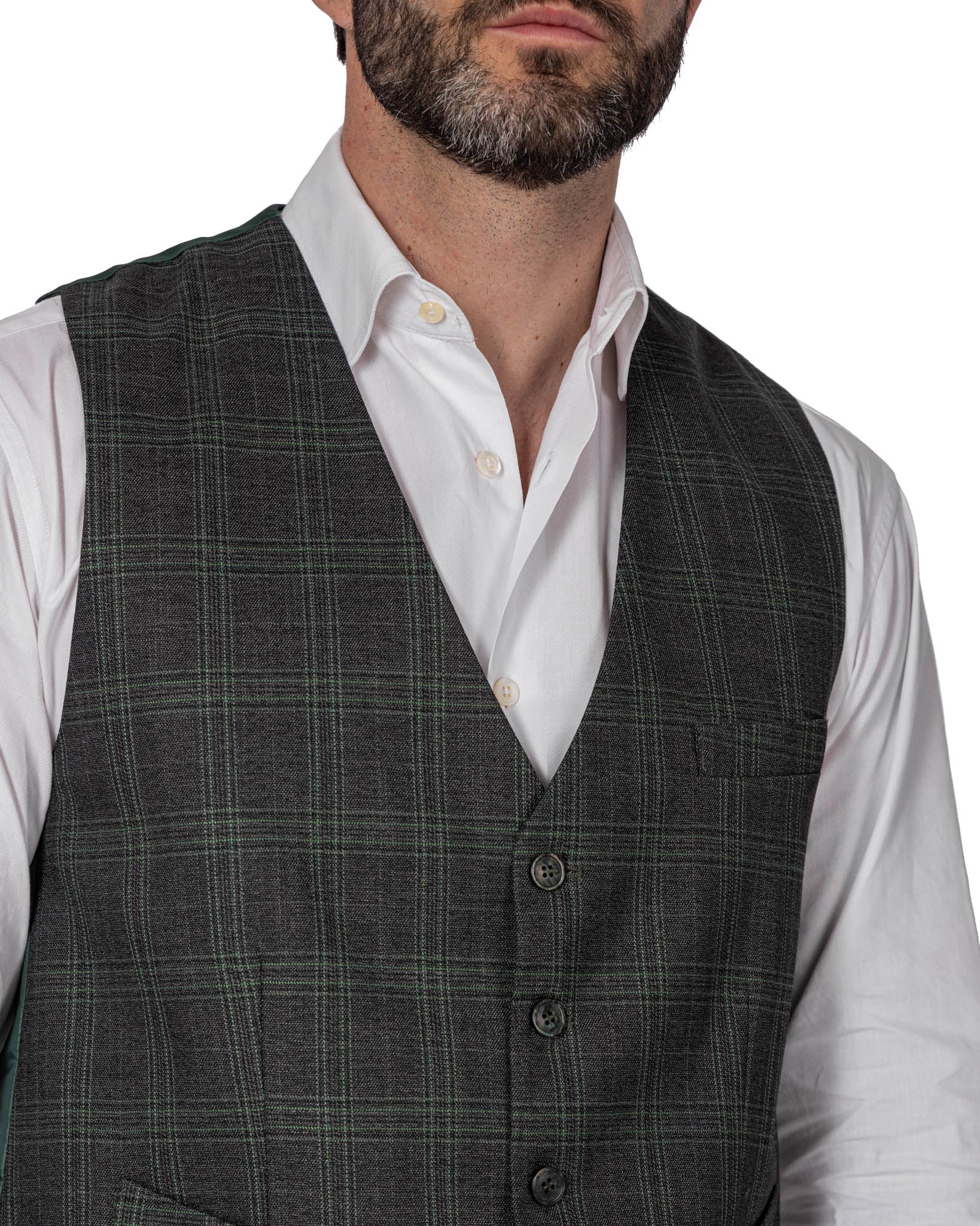 Senales - gilet droit carré vert