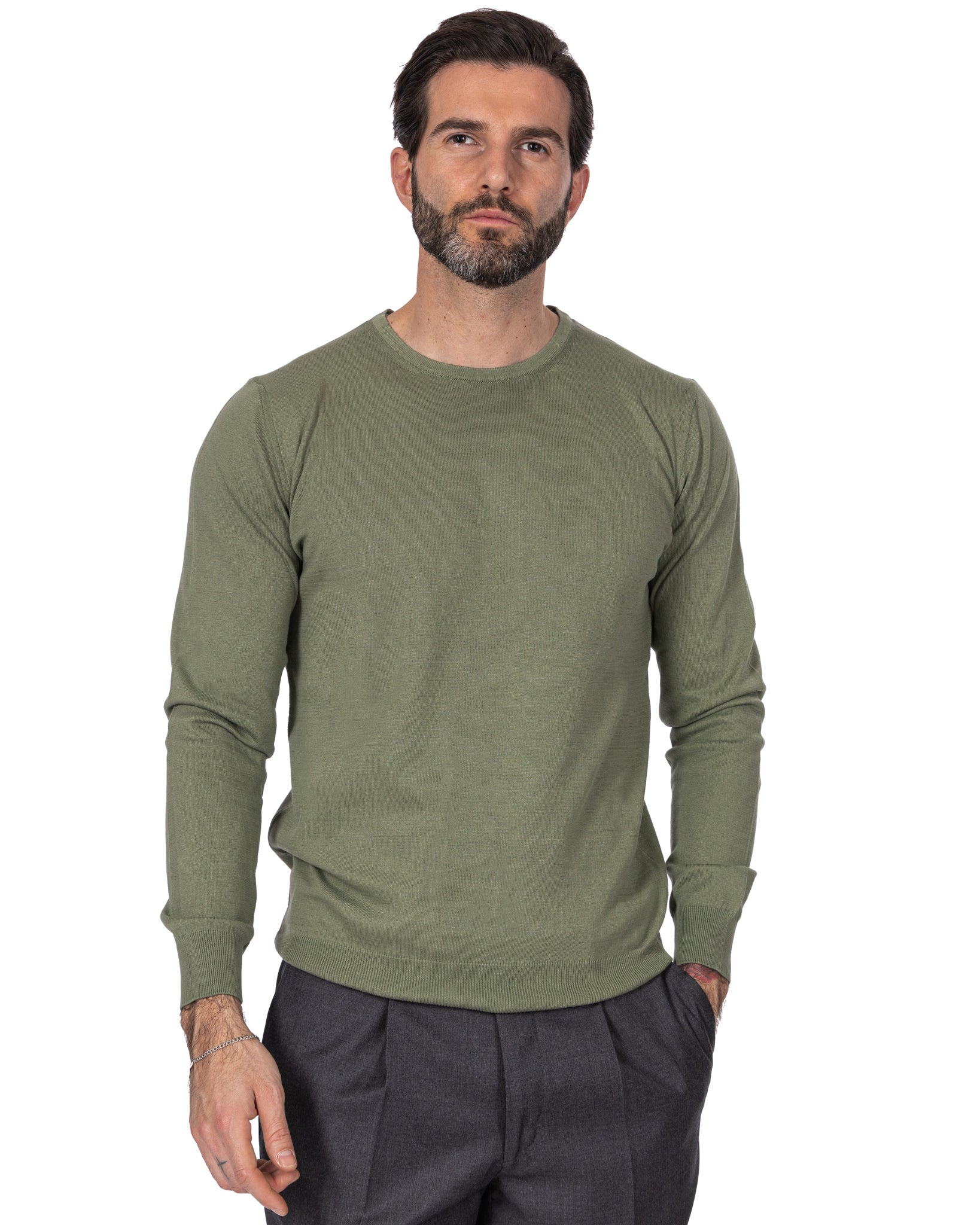 Daniil - pull en coton vert