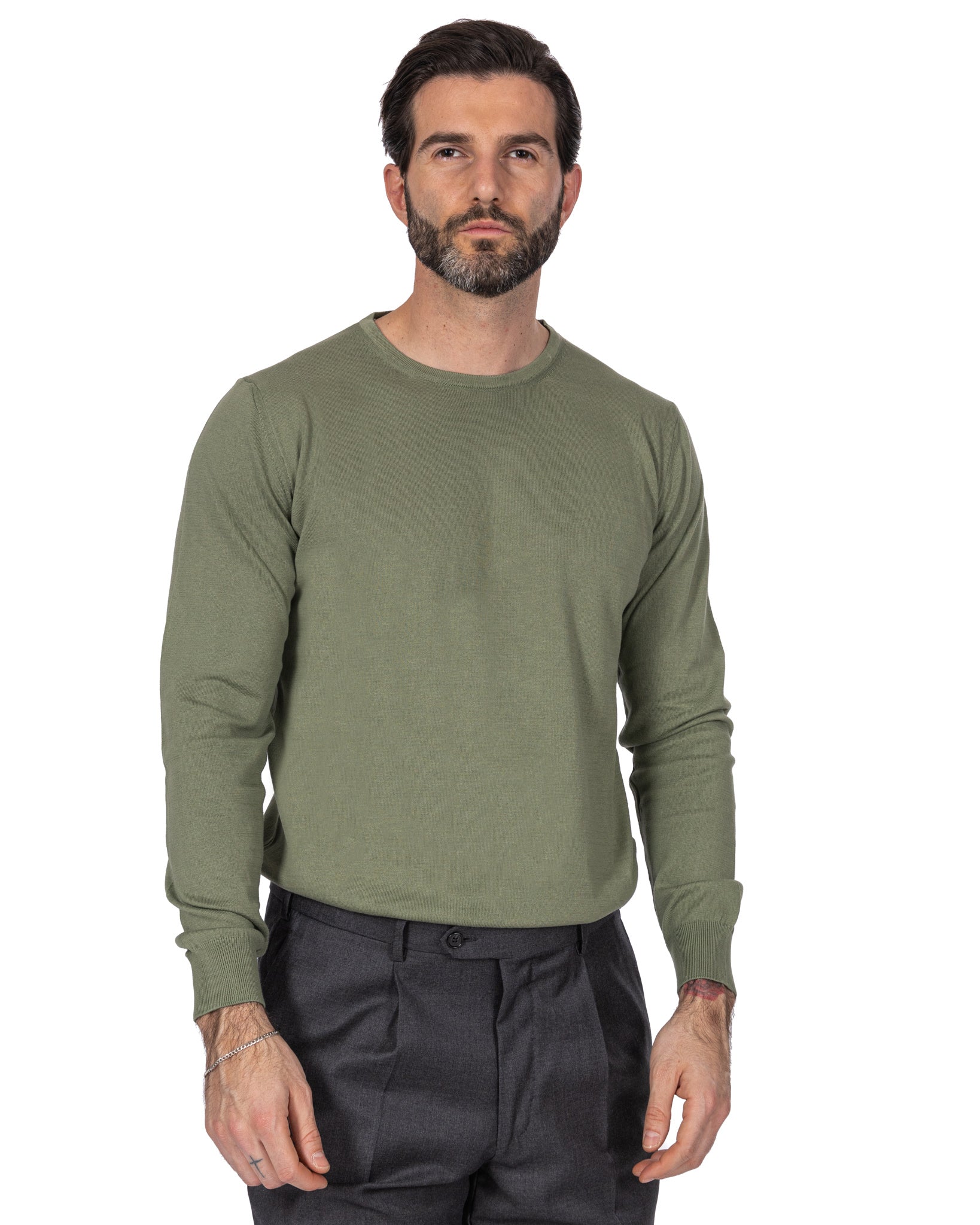 Daniil - pull en coton vert