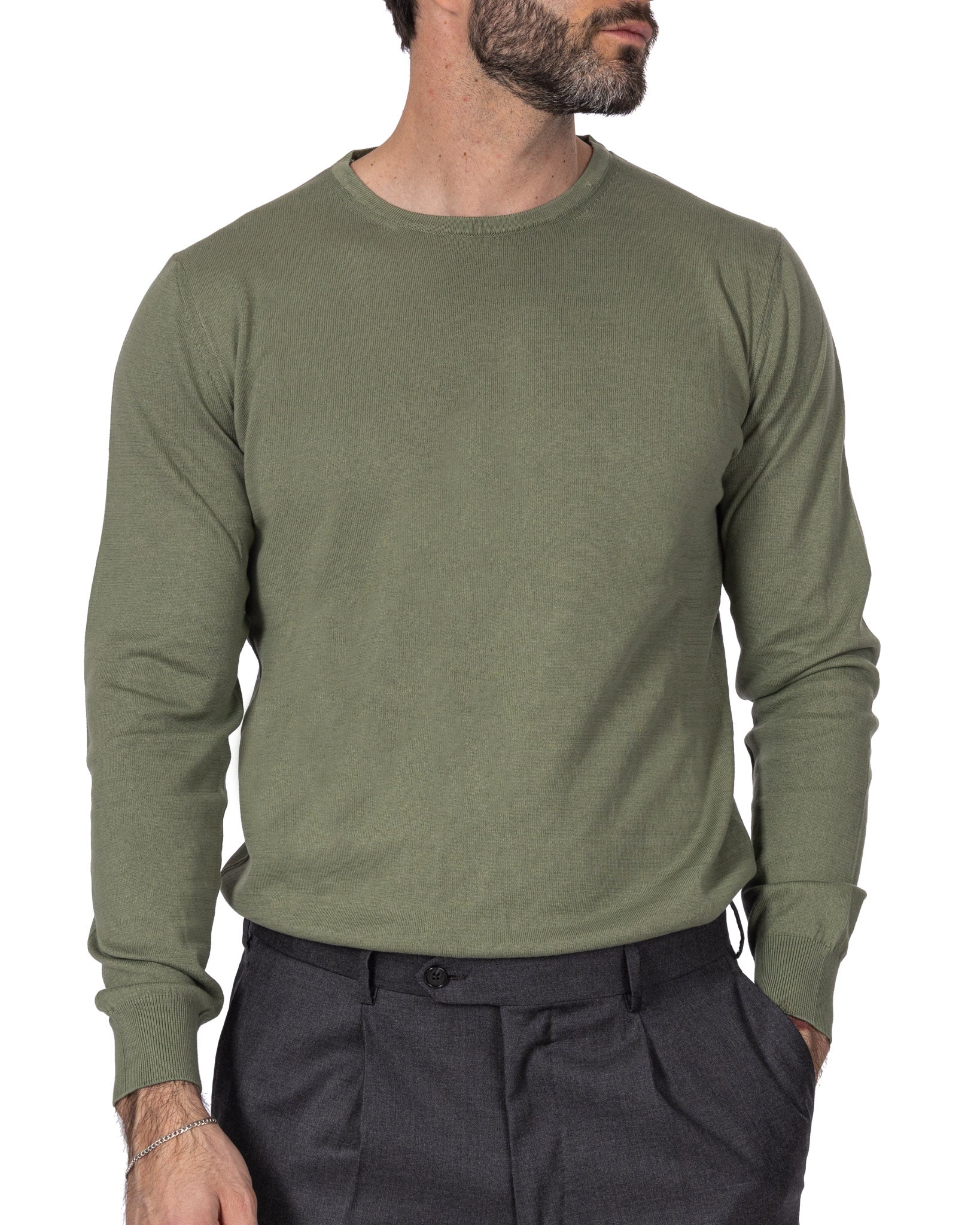 Daniil - pull en coton vert