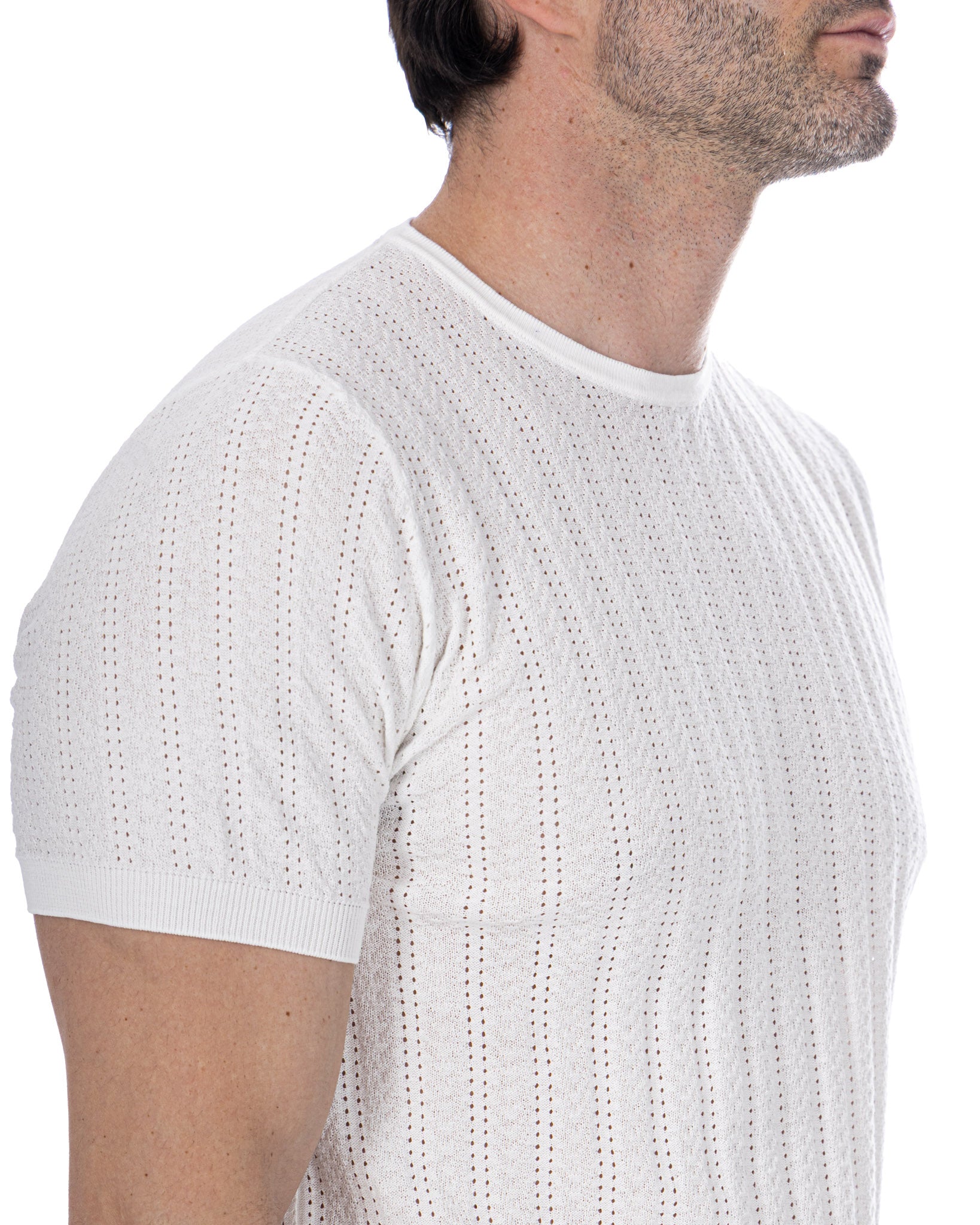 Nick - T-shirt en maille blanche