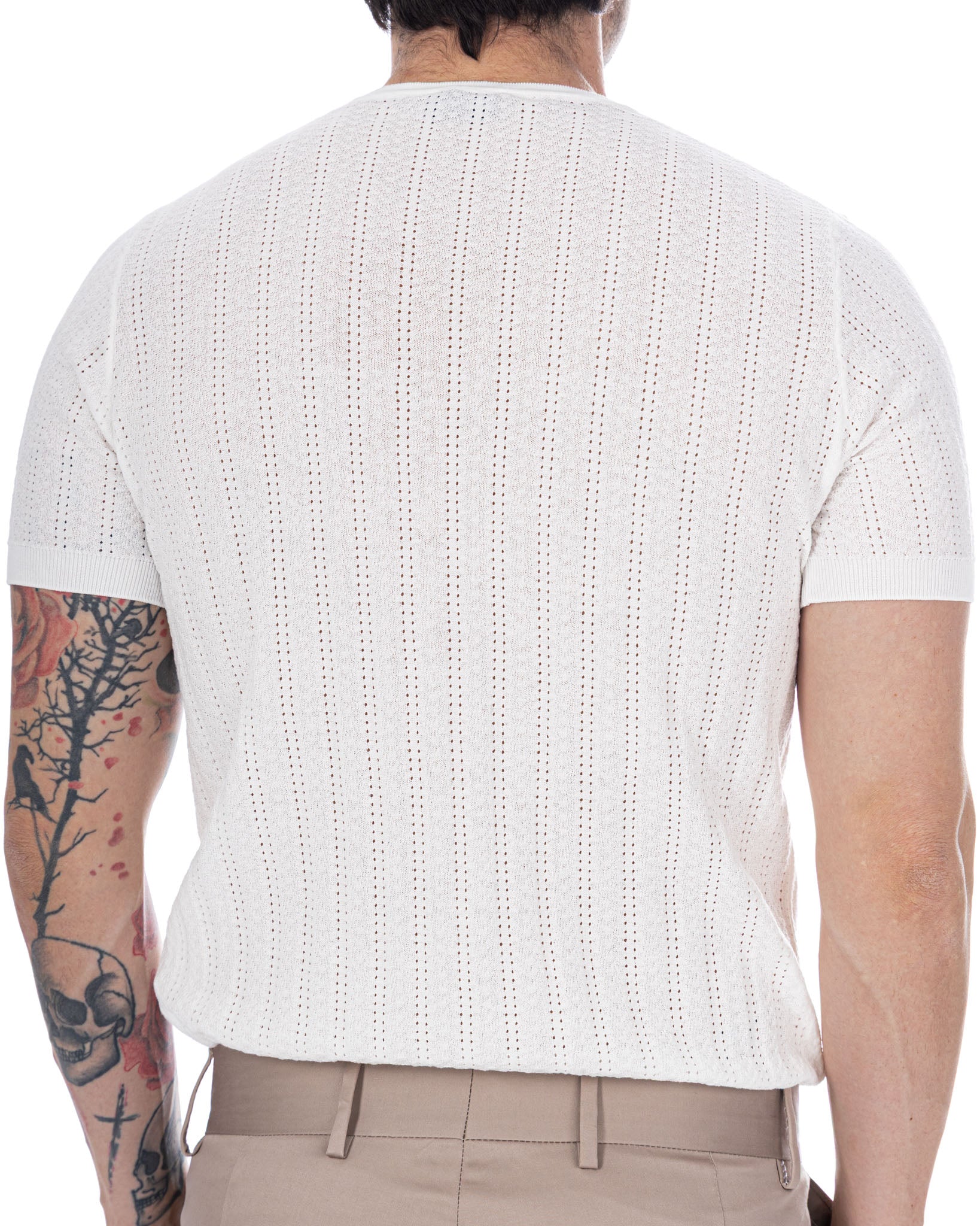 Nick - T-shirt en maille blanche