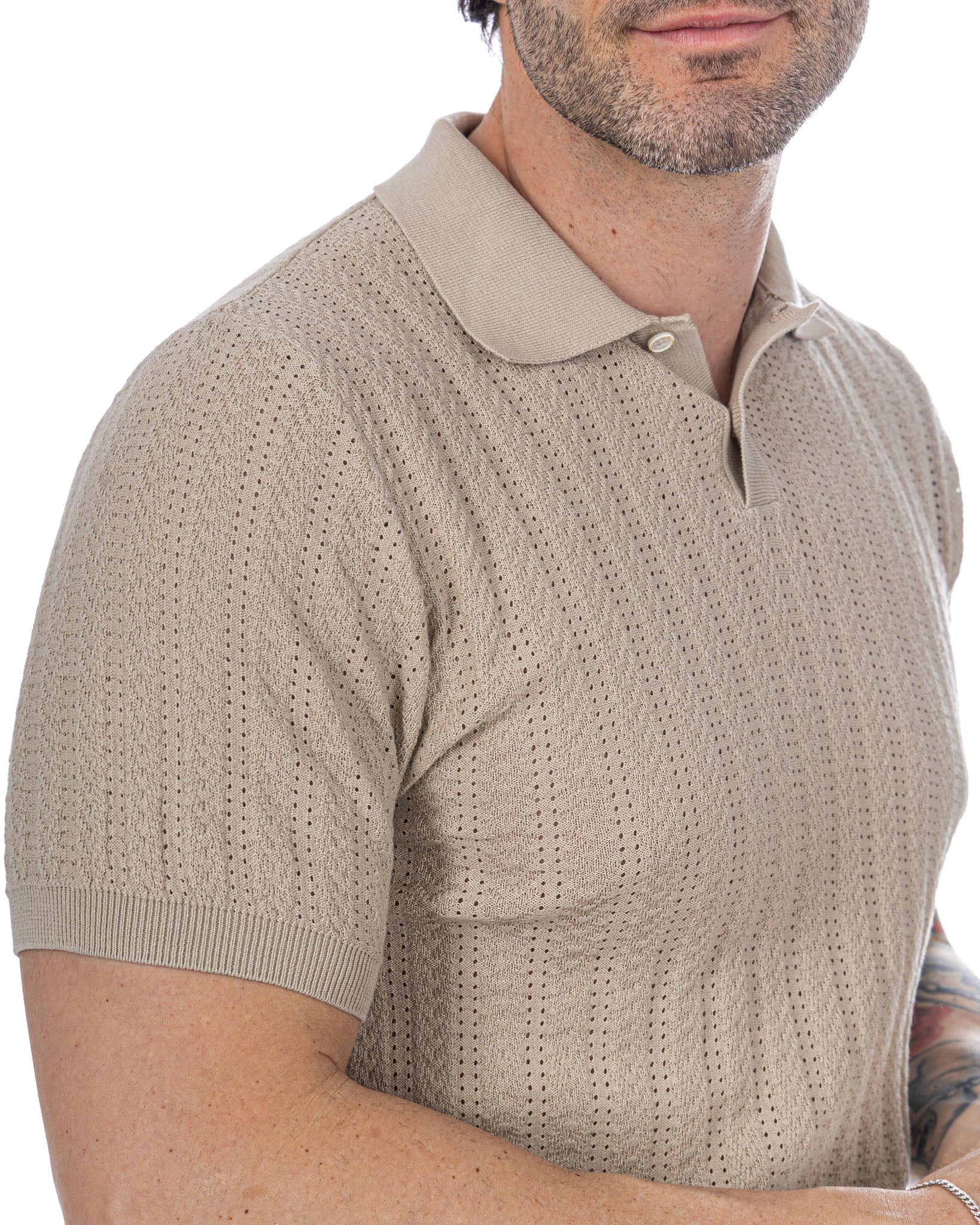 Pedro - sand perforated polo