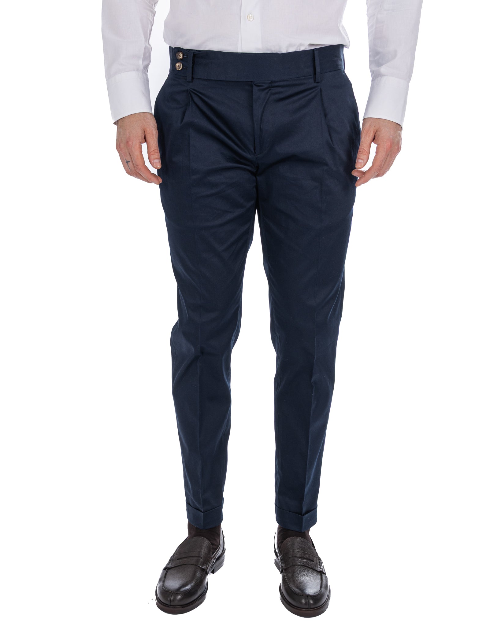 Marcel - pantalon en coton bleu