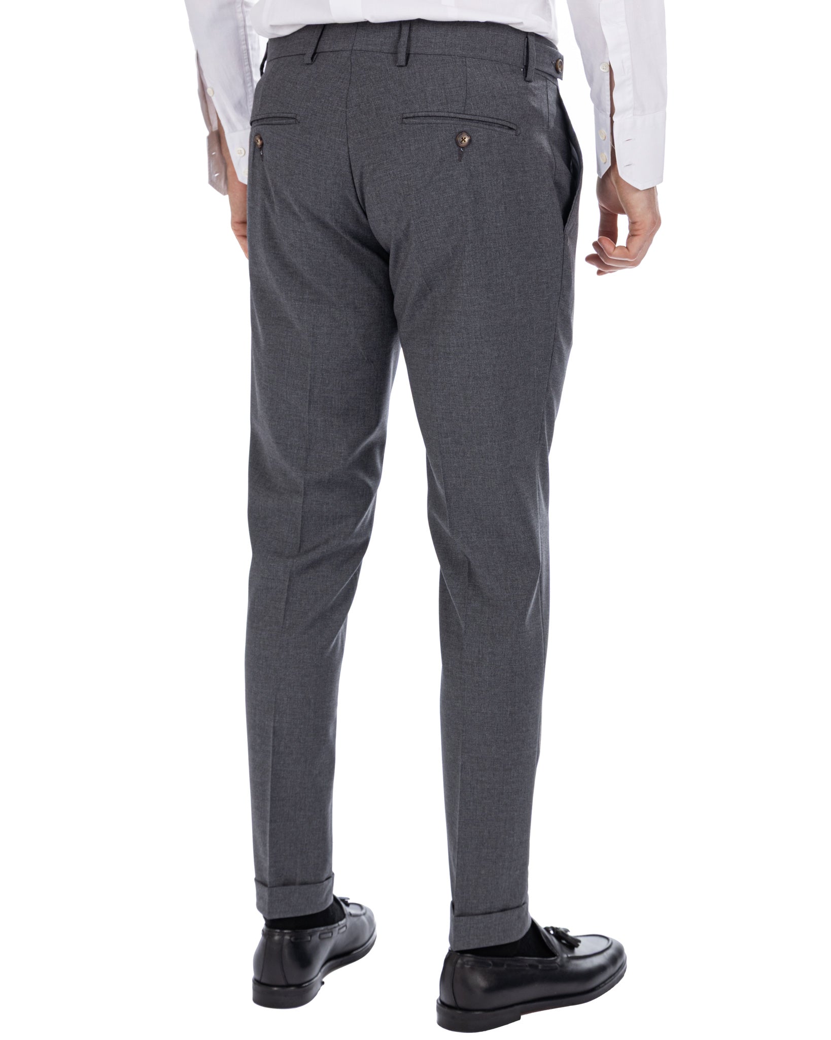 Victor - pantalon en laine mélangée anthracite