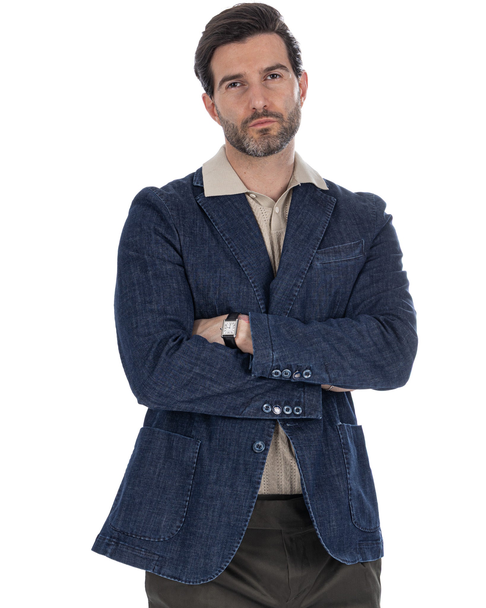 Spello - Veste en jean foncé à boutonnage simple