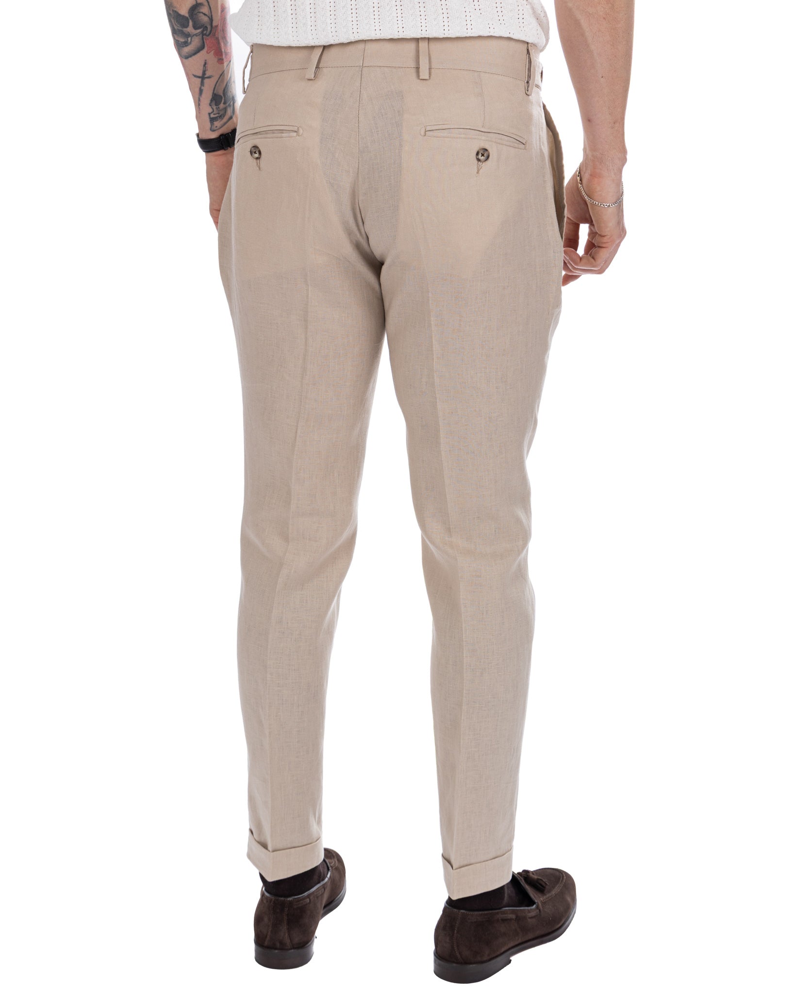Lev - pure linen string trousers