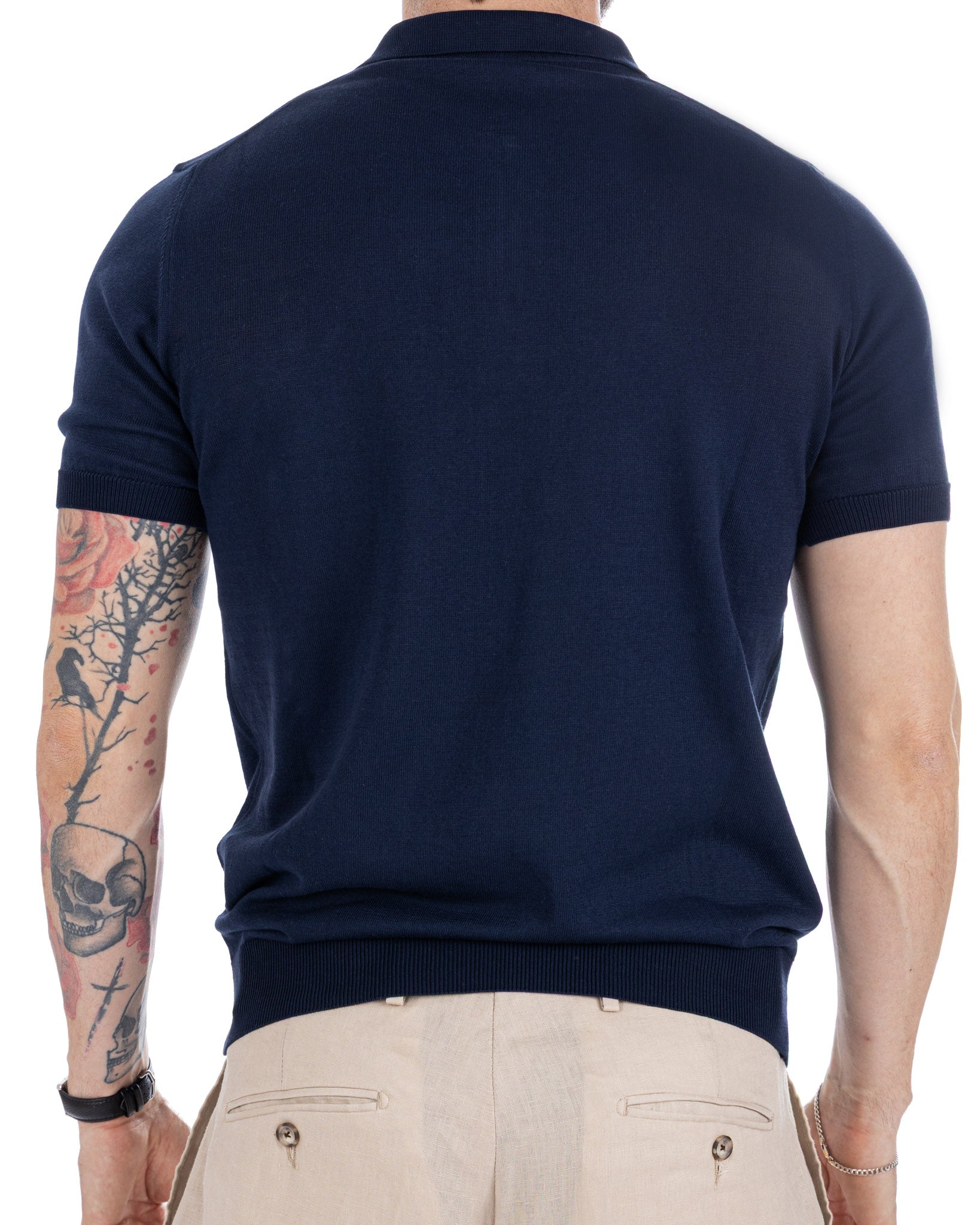 Sebastian - Green Knit Polo with Zip