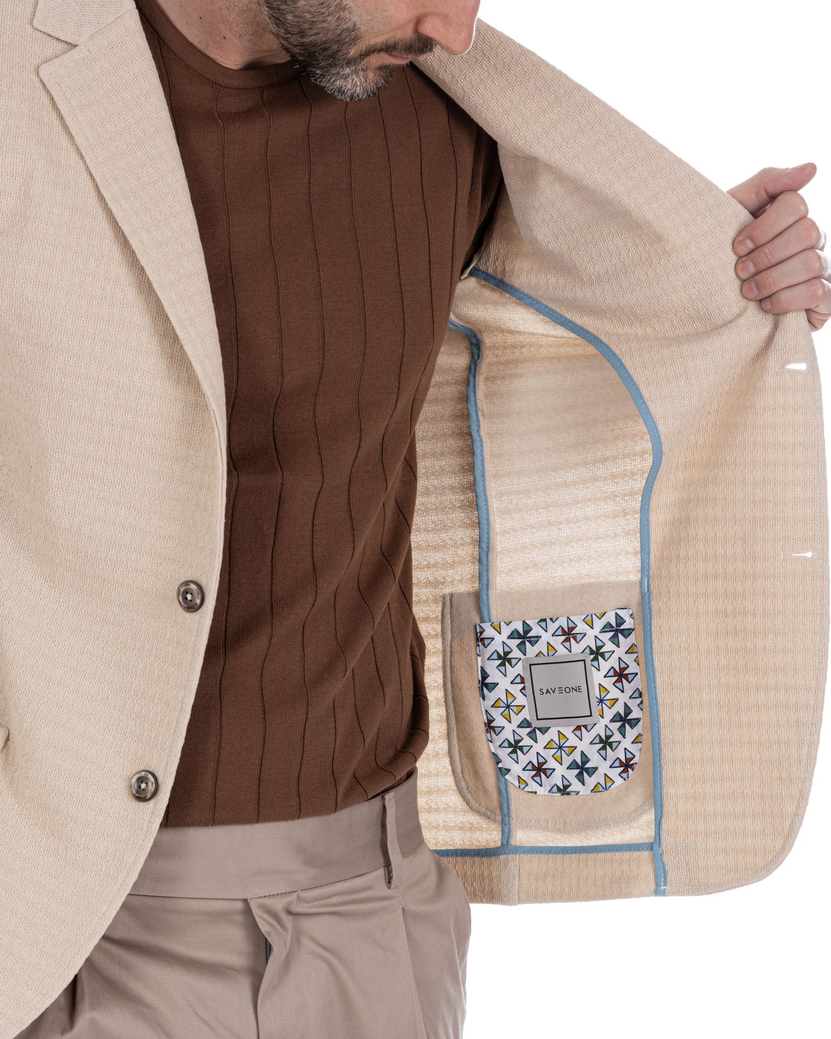 Hilo - Cream Single Breasted Knit Jacket