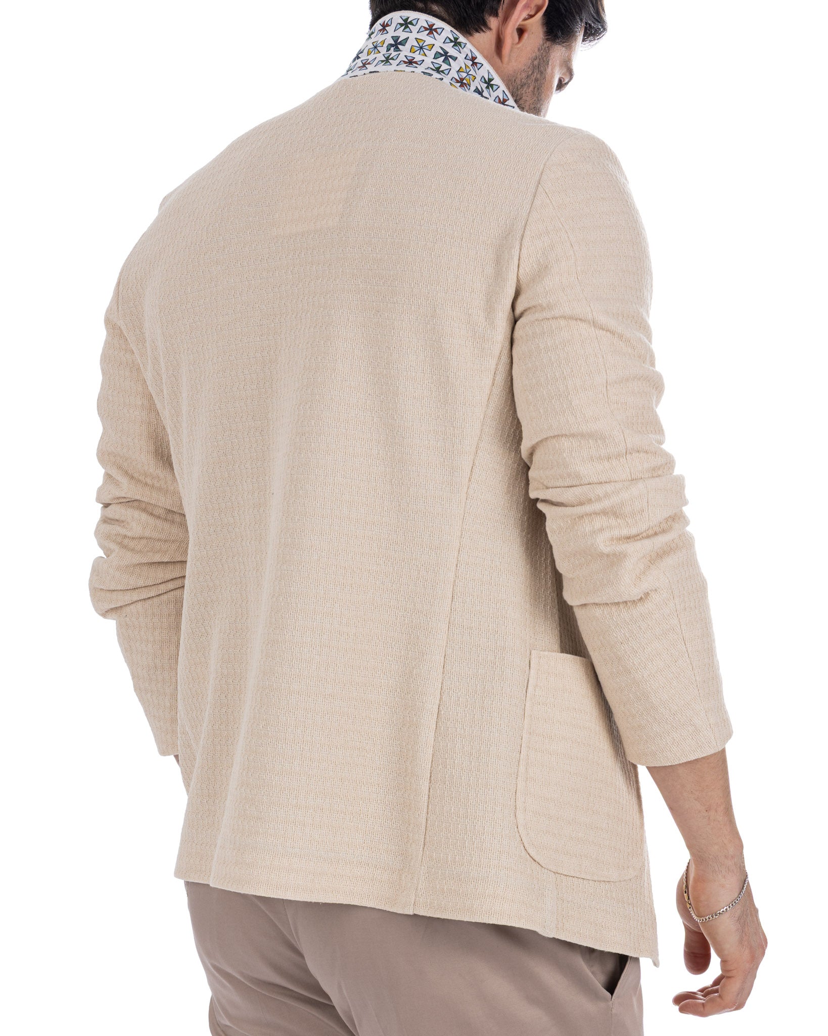 Hilo - Cream Single Breasted Knit Jacket