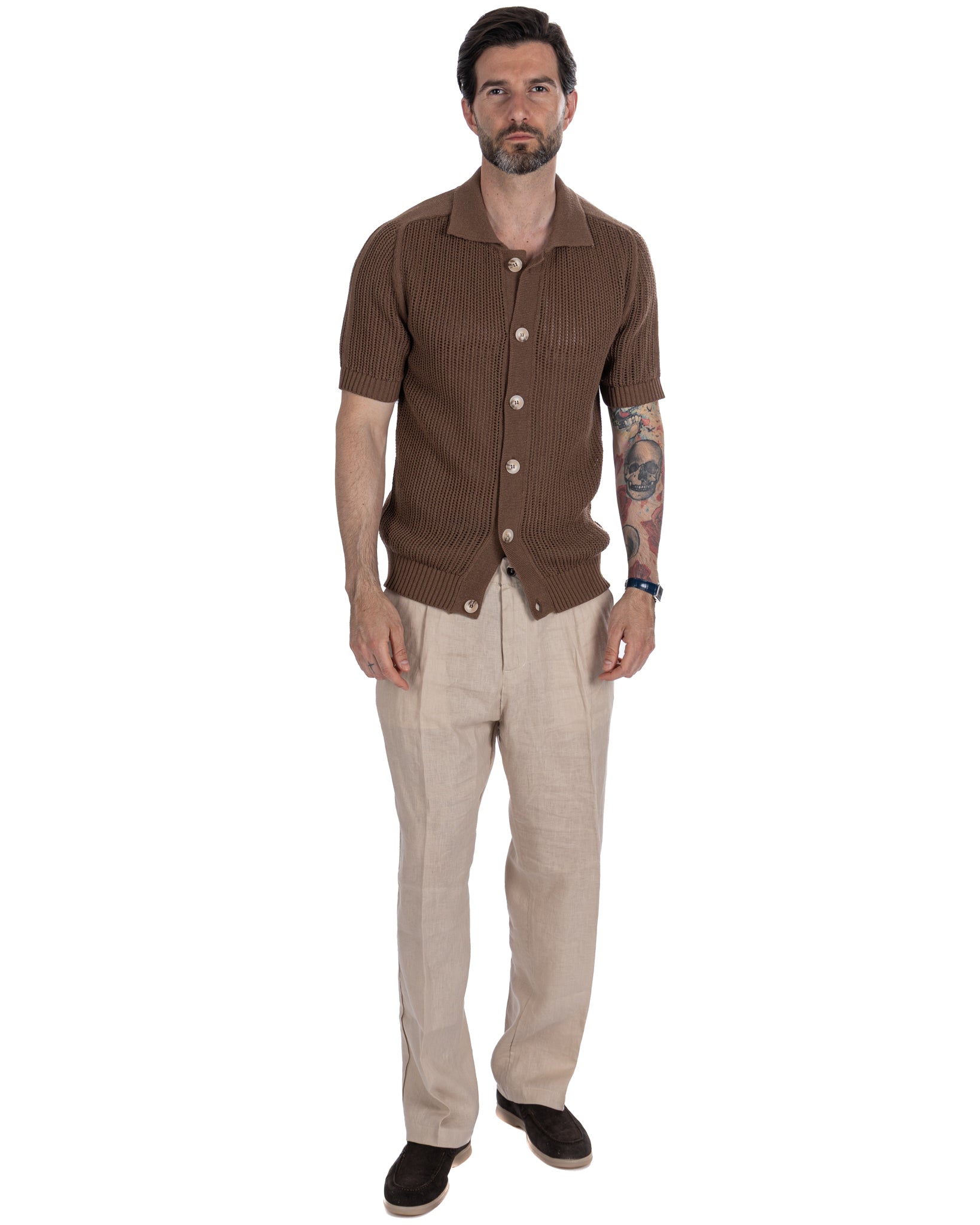Lucas - pantalon large en pur lin avec ficelle