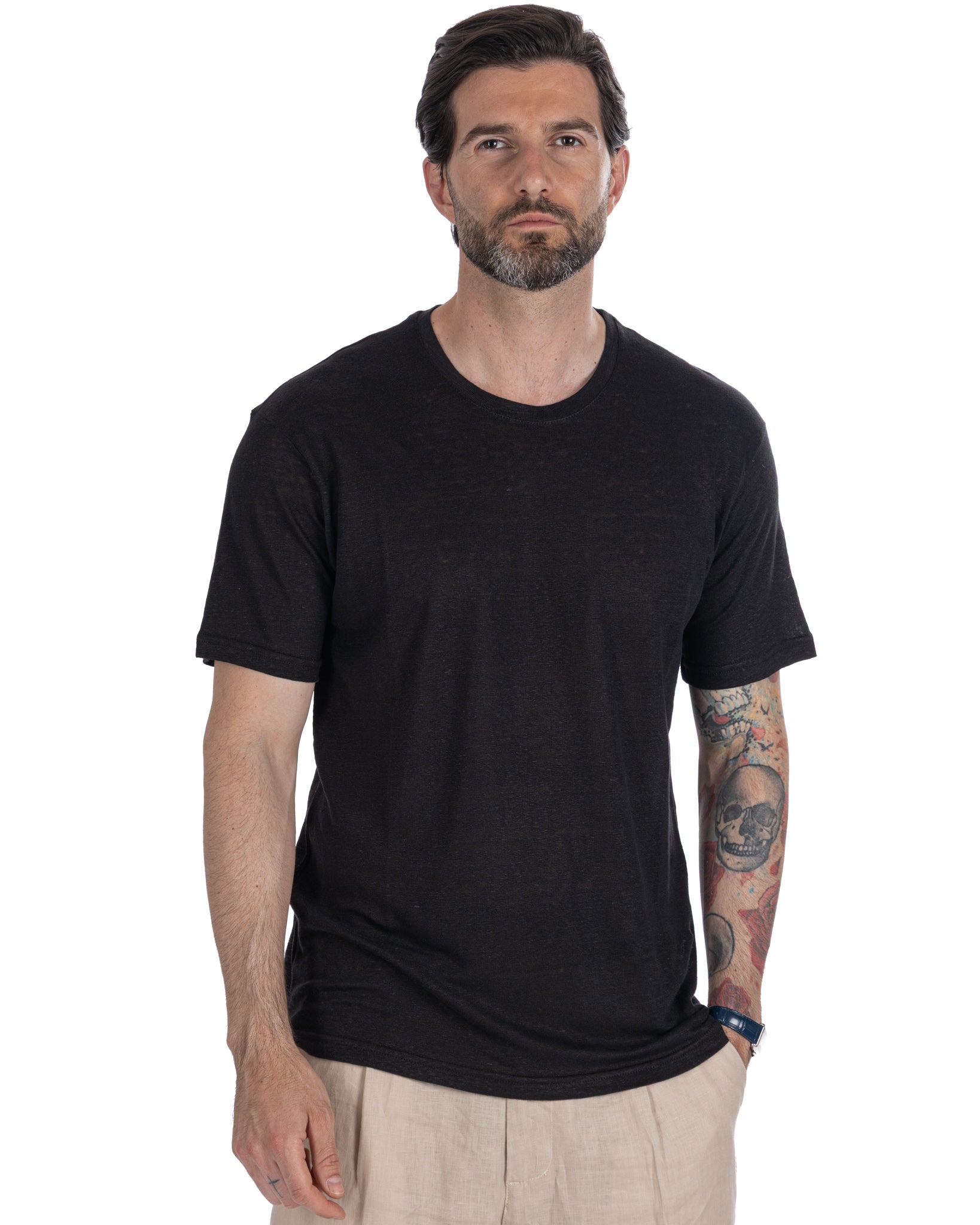 Felix - t-shirt en lin noir
