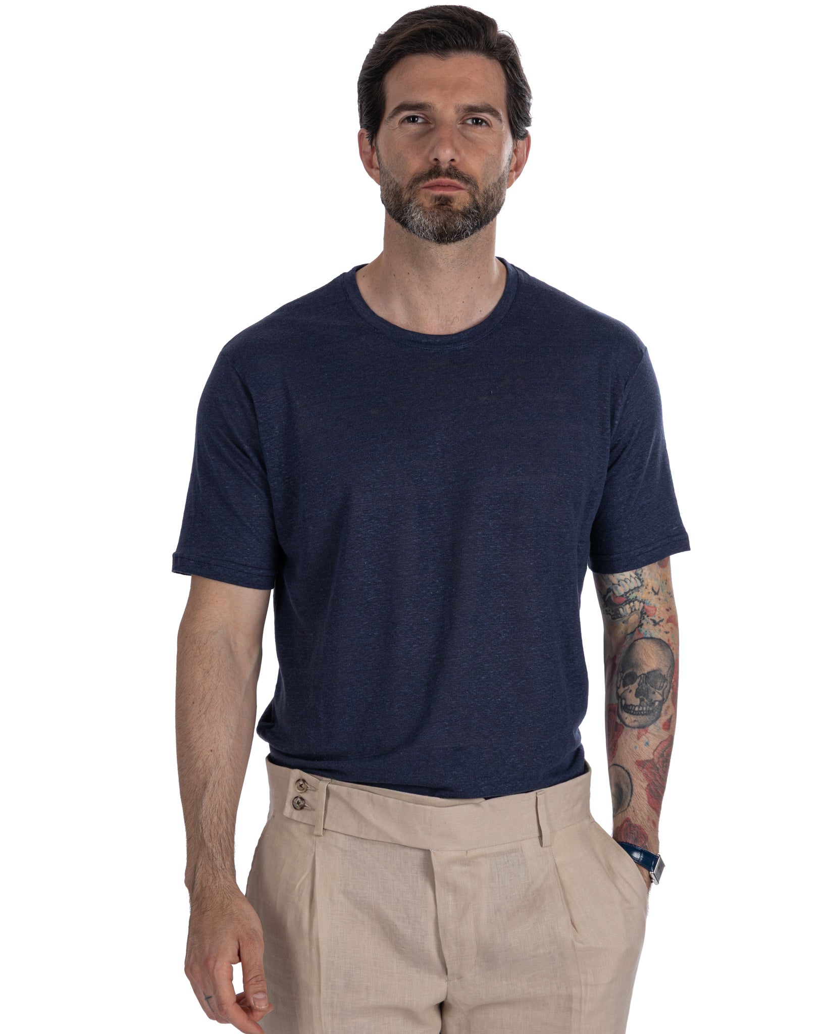 Felix - t-shirt en lin bleu