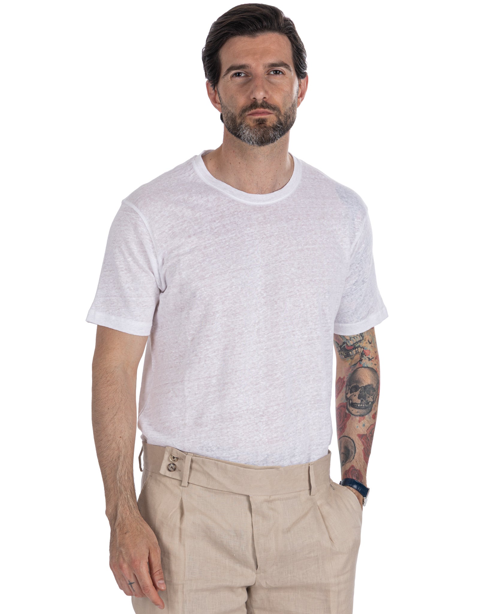 Felix - white linen t-shirt