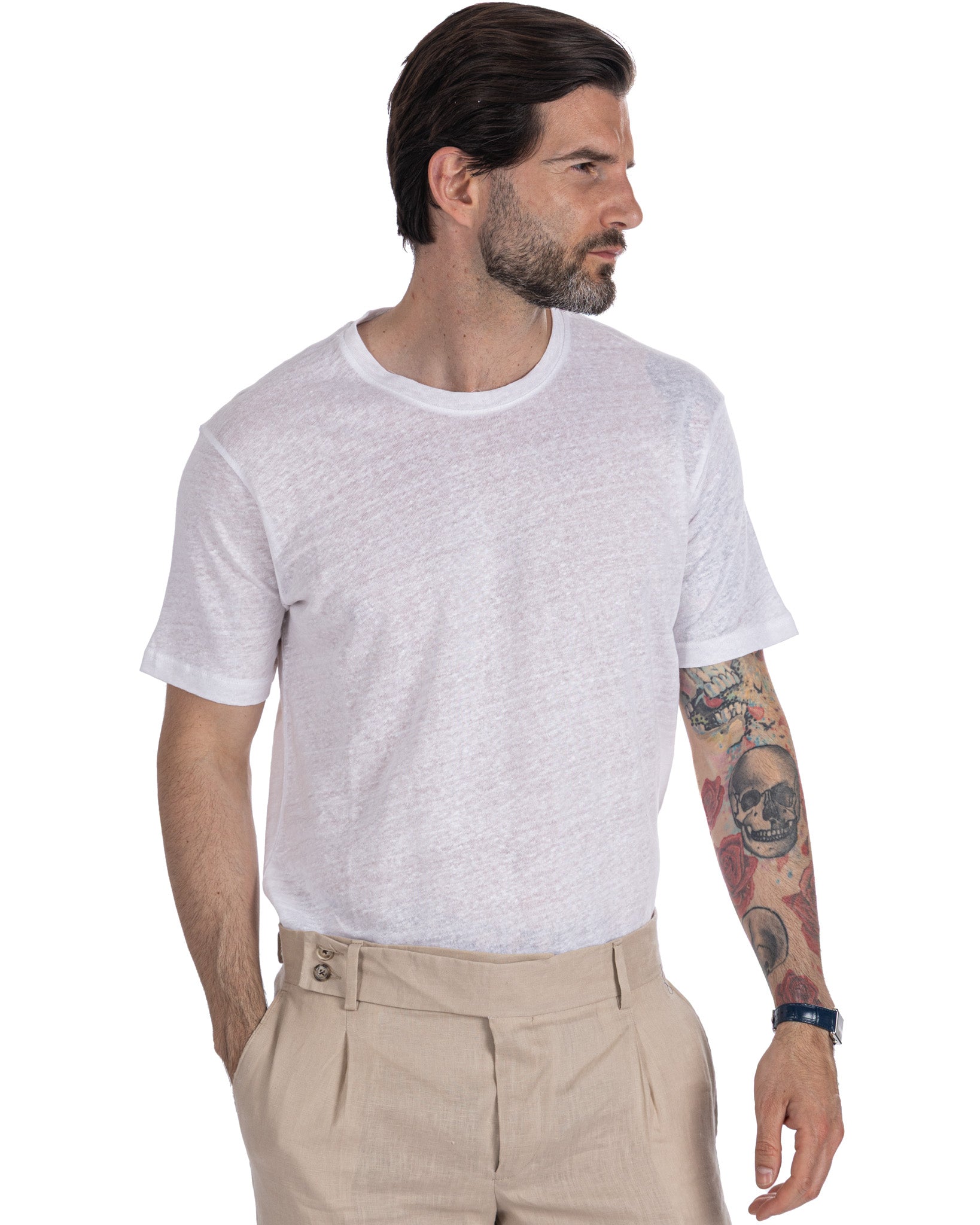 Felix - white linen t-shirt