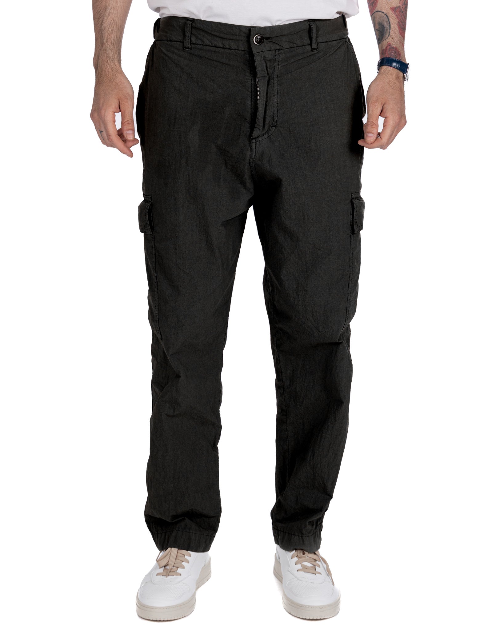 Robert - pantalone cargo armaturato nero