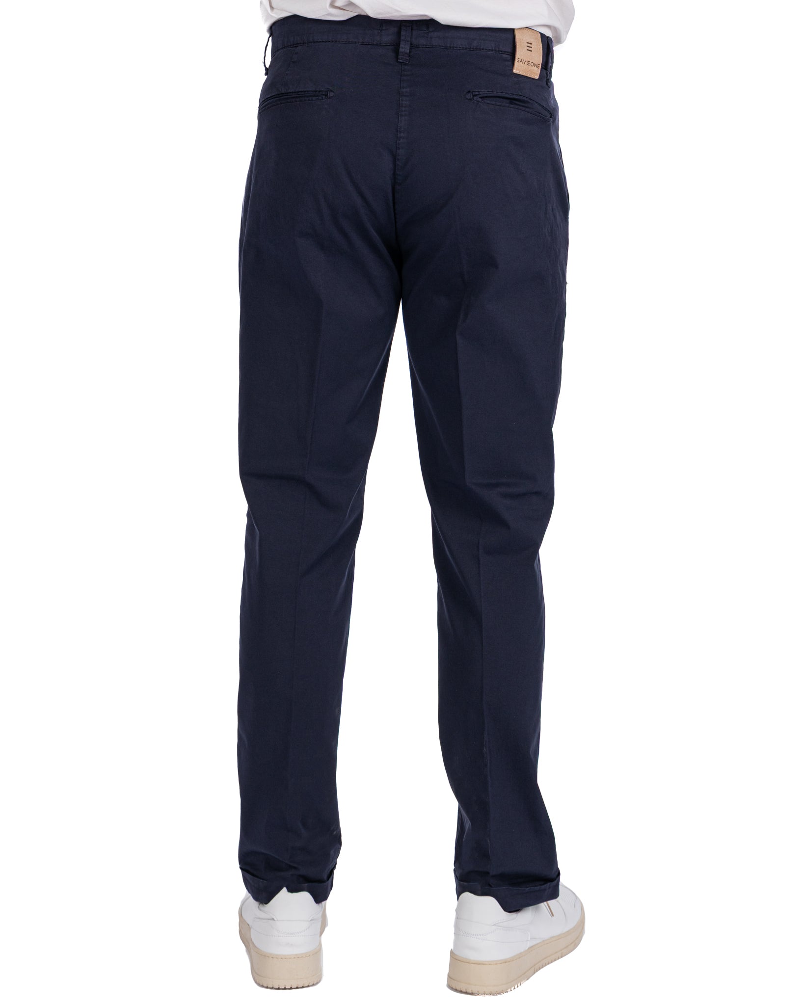 Seath - pantalone in cotone largo blu
